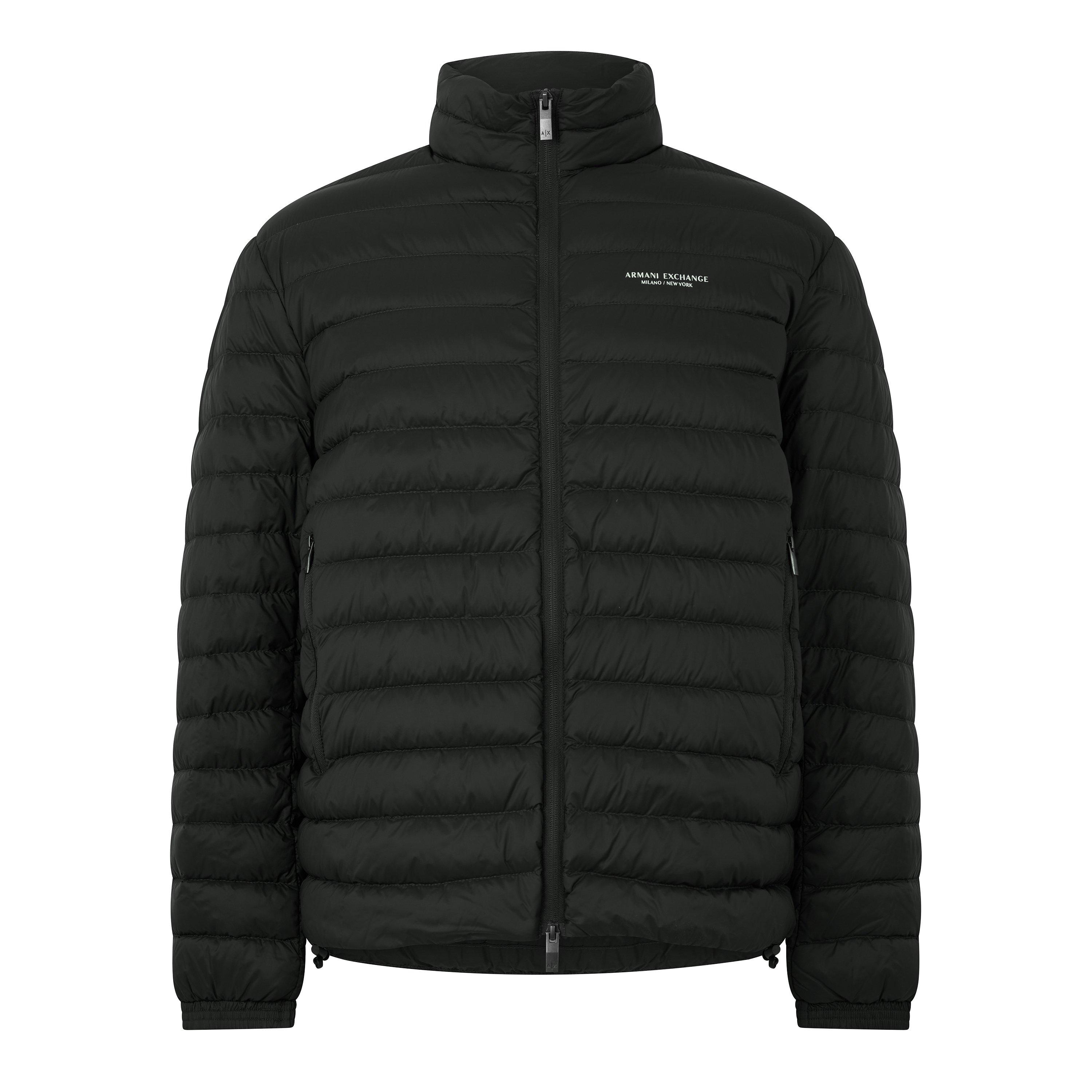 Armani Exchange Men's Chest Logo Duck Down Full-Zip Quilted Jacket - Green - L