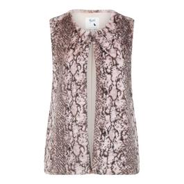 Yumi Yumi Pink Snake Print Faux Fur Gilet