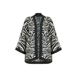 Mela London Mela London Black Zebra Print Satin Kimono