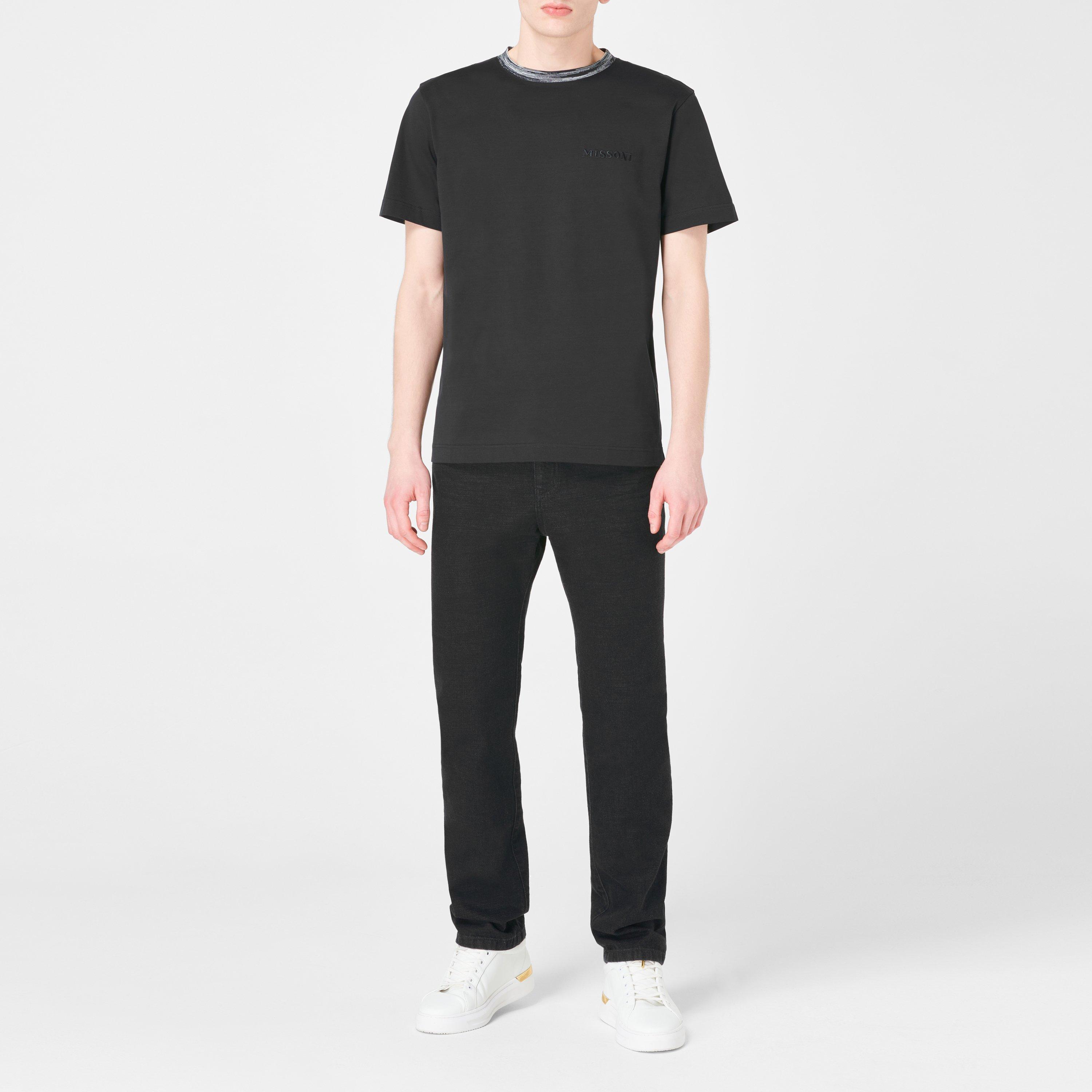 Black S90NM - Missoni - Embroidered Logo T Shirt - 3