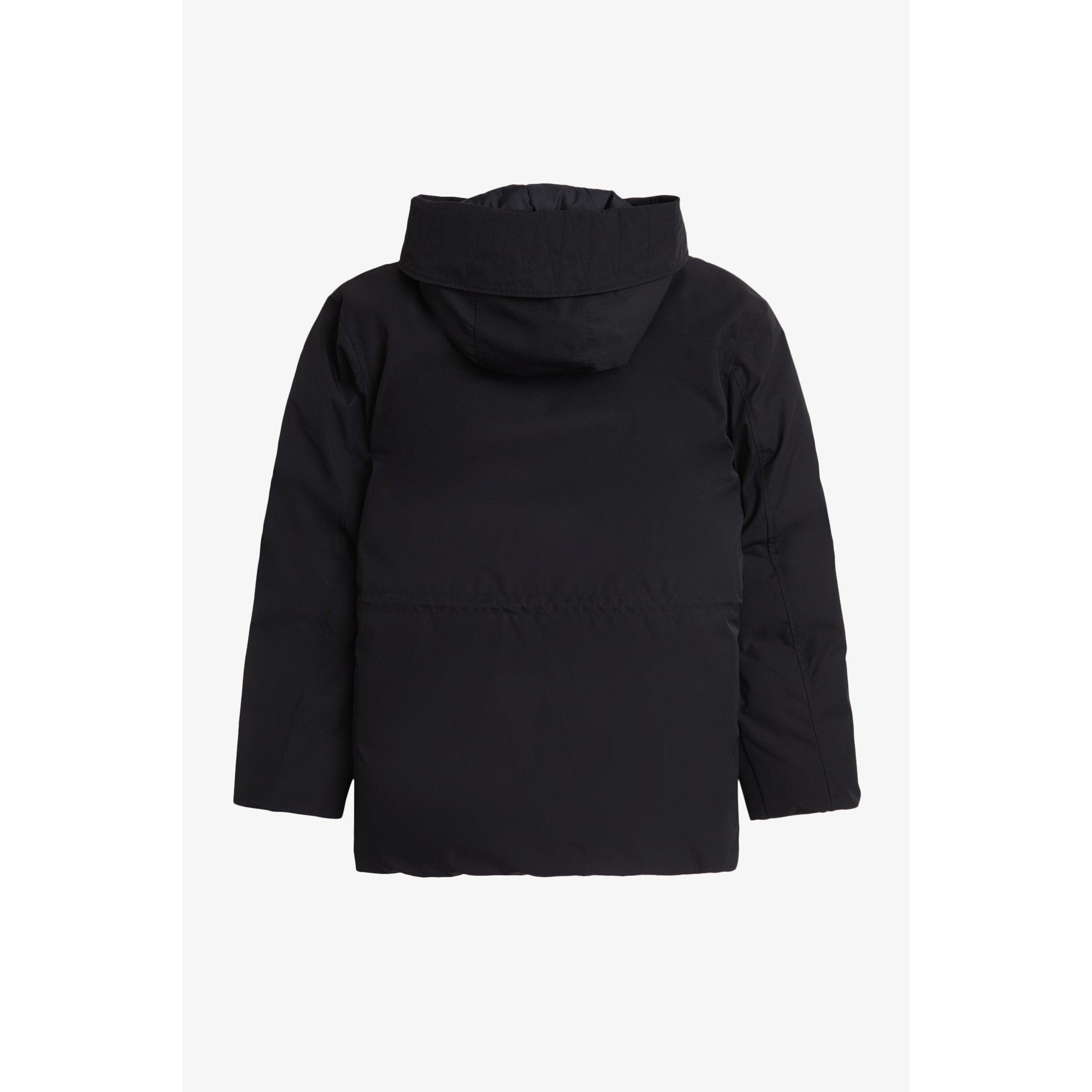 Black 102 - Fred Perry - Men's Patch Puffer Hooded Thigh Length Parka - 2