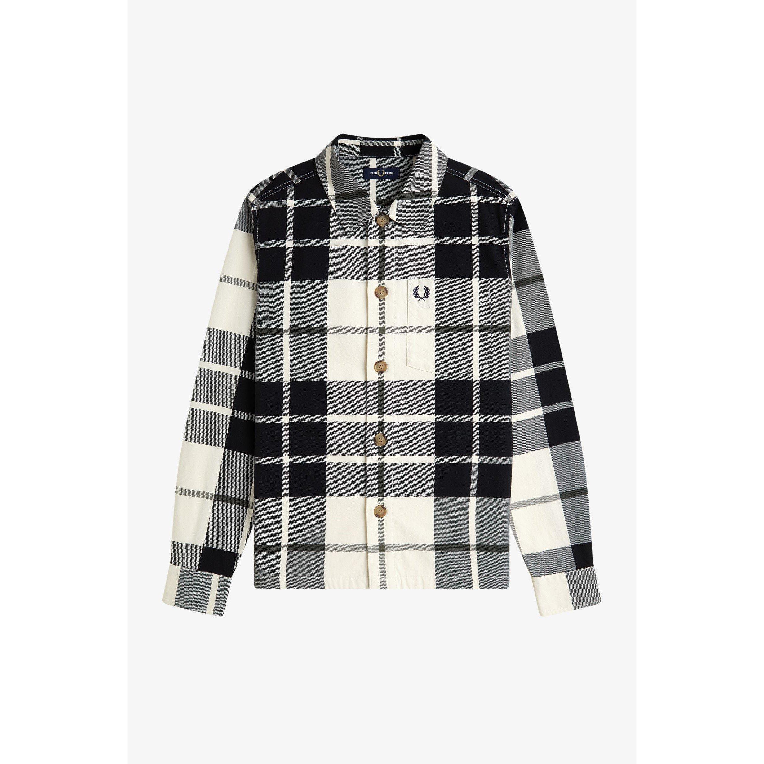 Ecru 560 - Fred Perry - Men's Tartan Twill Overshirt - 1