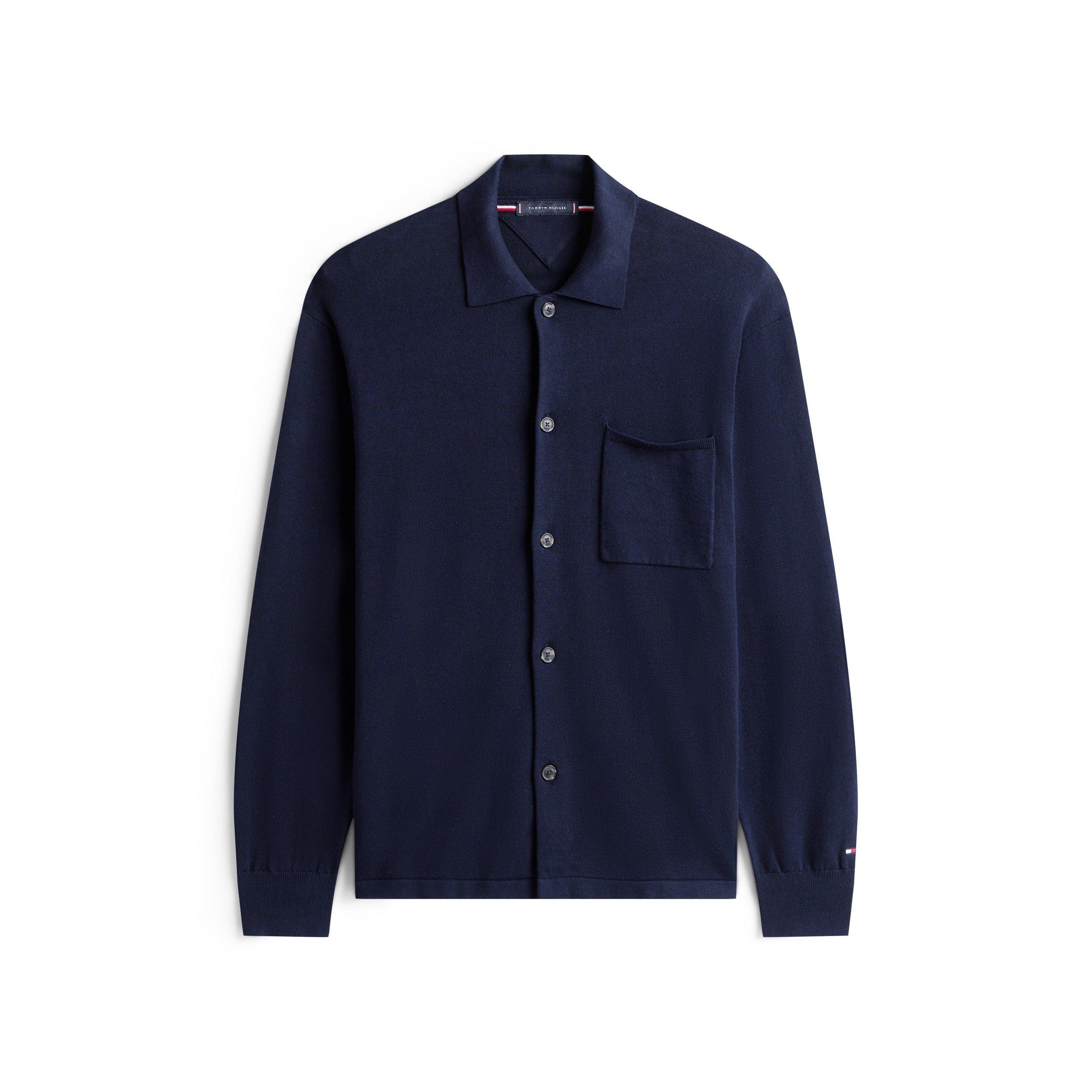 Tommy Hilfiger Men's Cotton Button-Front Overshirt - Desert Sky DW5 - S