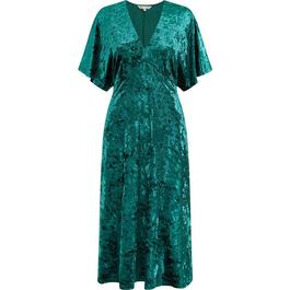 Yumi Yumi Green Velvet Kimono Midi Dress