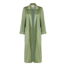 Yumi Yumi Green Satin Longline Kimono Jacket