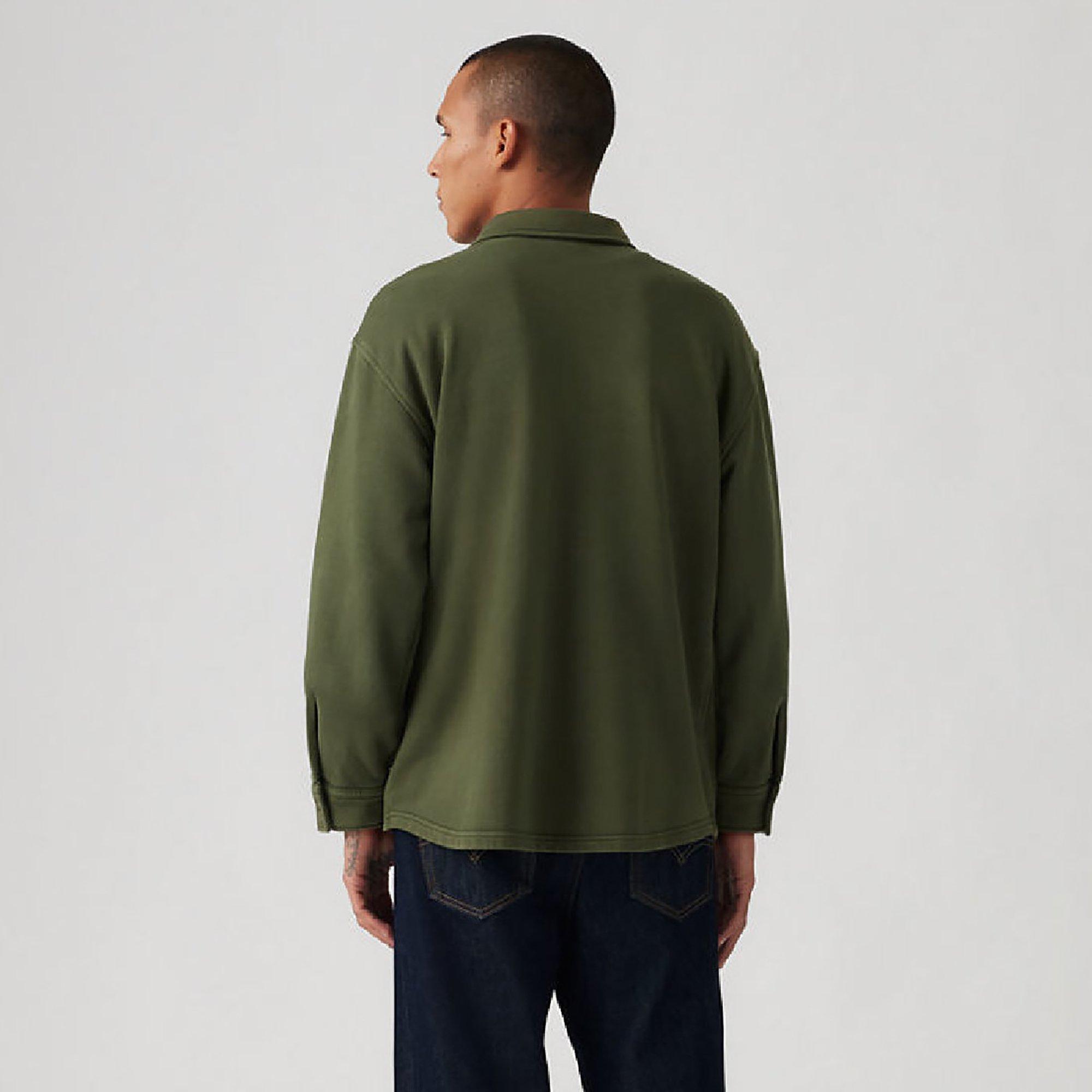 Kombu Green - Levis - Men's Bayview Soft Worker Cotton Long-Sleeve Overshirt - 4