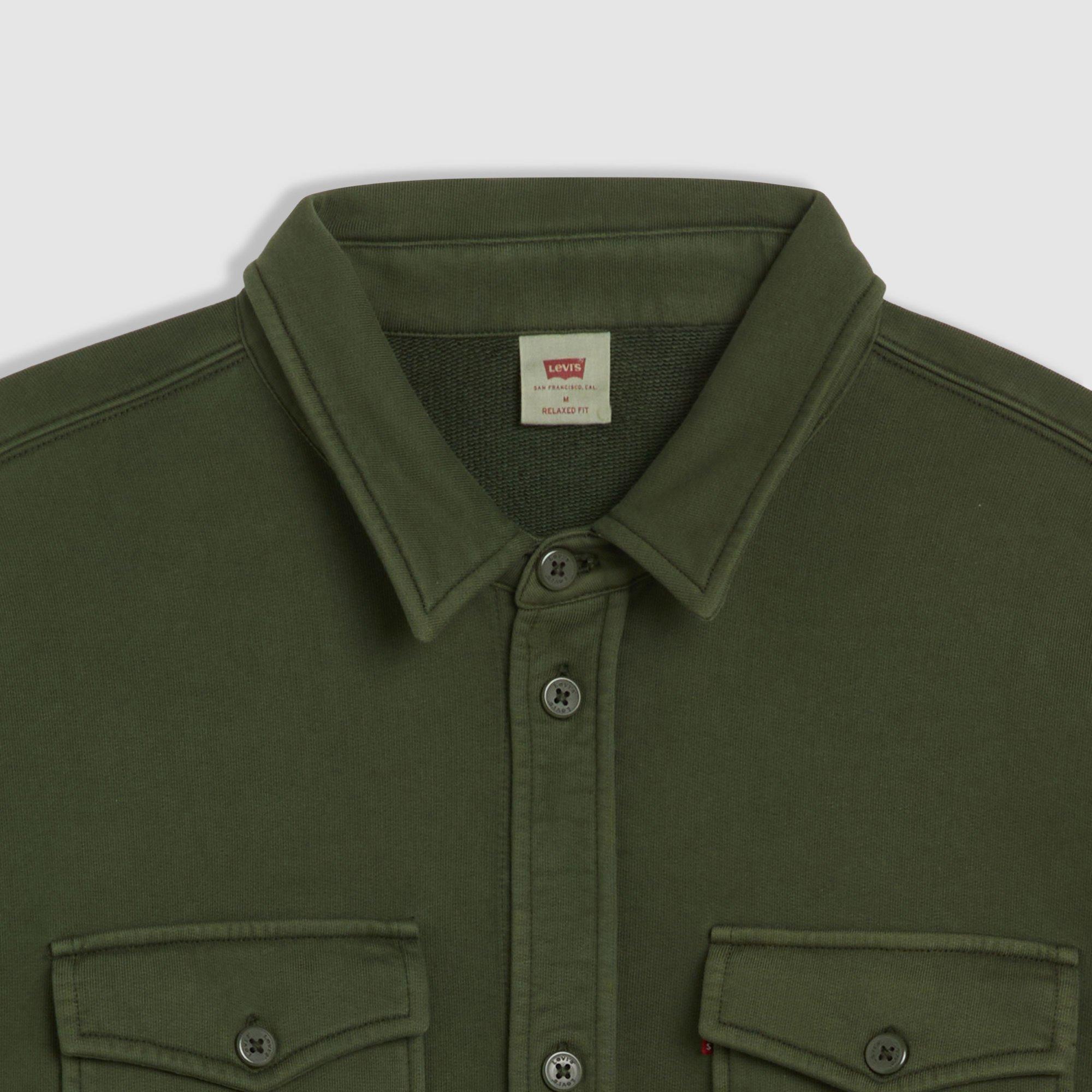 Kombu Green - Levis - Men's Bayview Soft Worker Cotton Long-Sleeve Overshirt - 7