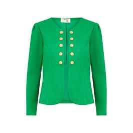 Yumi Yumi Green Ponte Jacket With Military Buttons