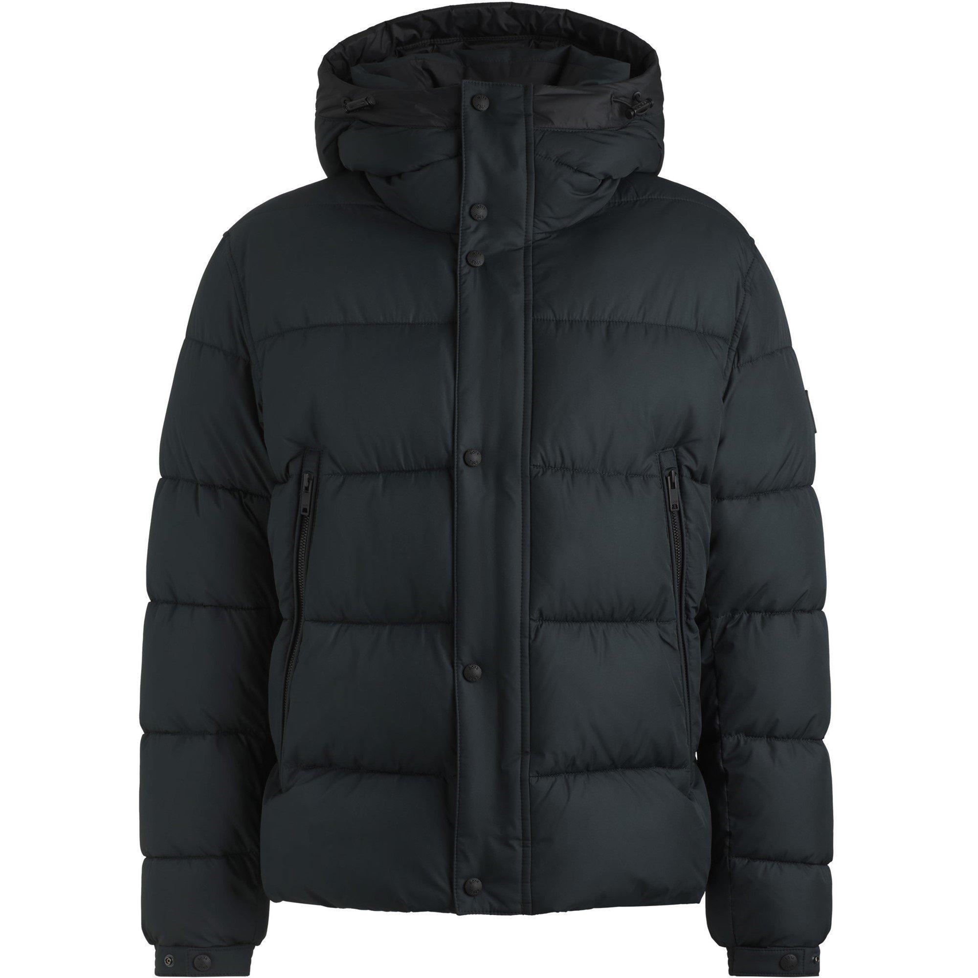 Boss Men's Omaris Water-Repellent Hooded Long Sleeve Short Puffer Jacket - Black 001 - M