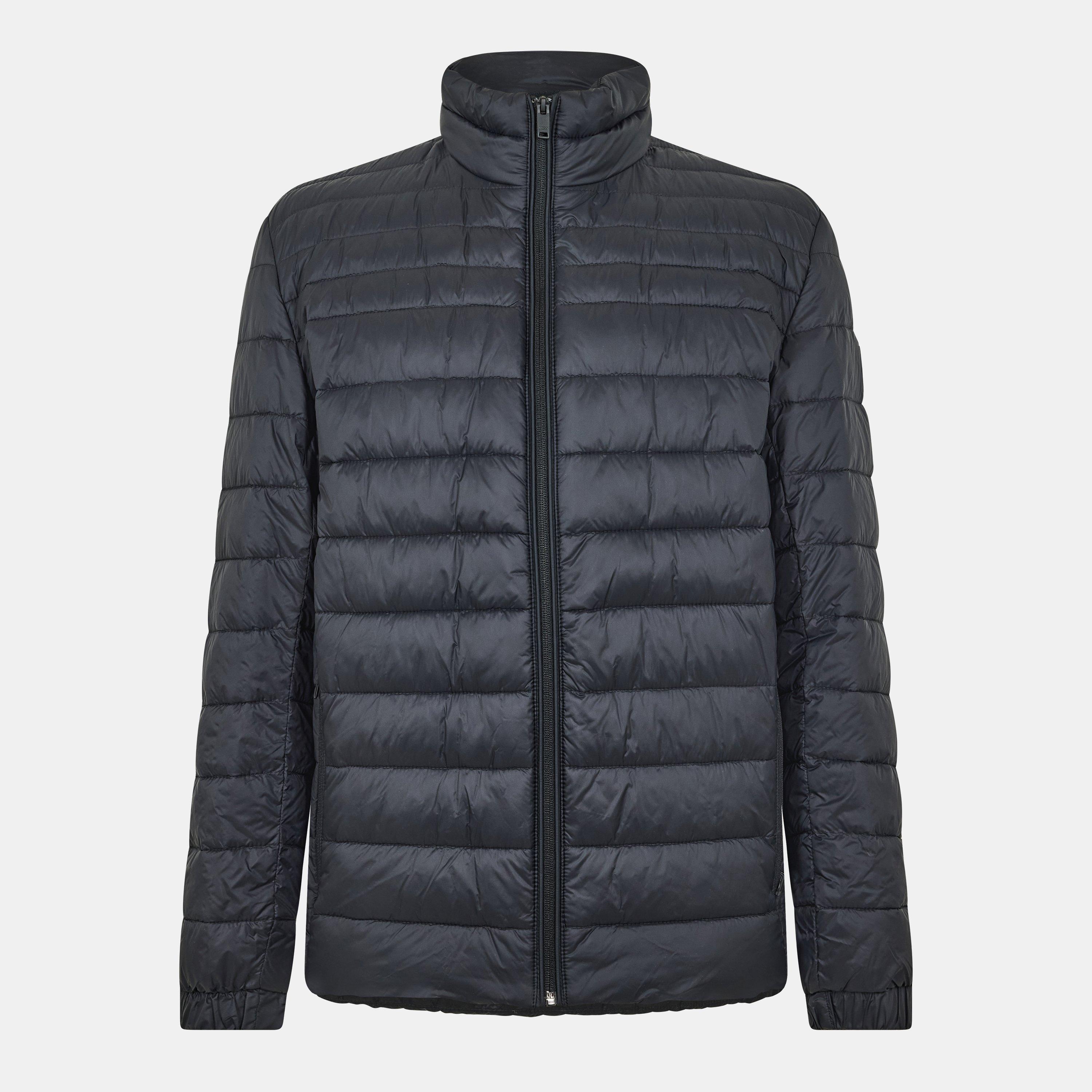 Black 001 - Boss - Men's Oden Orange Lightweight Short Puffer Jacket - 1