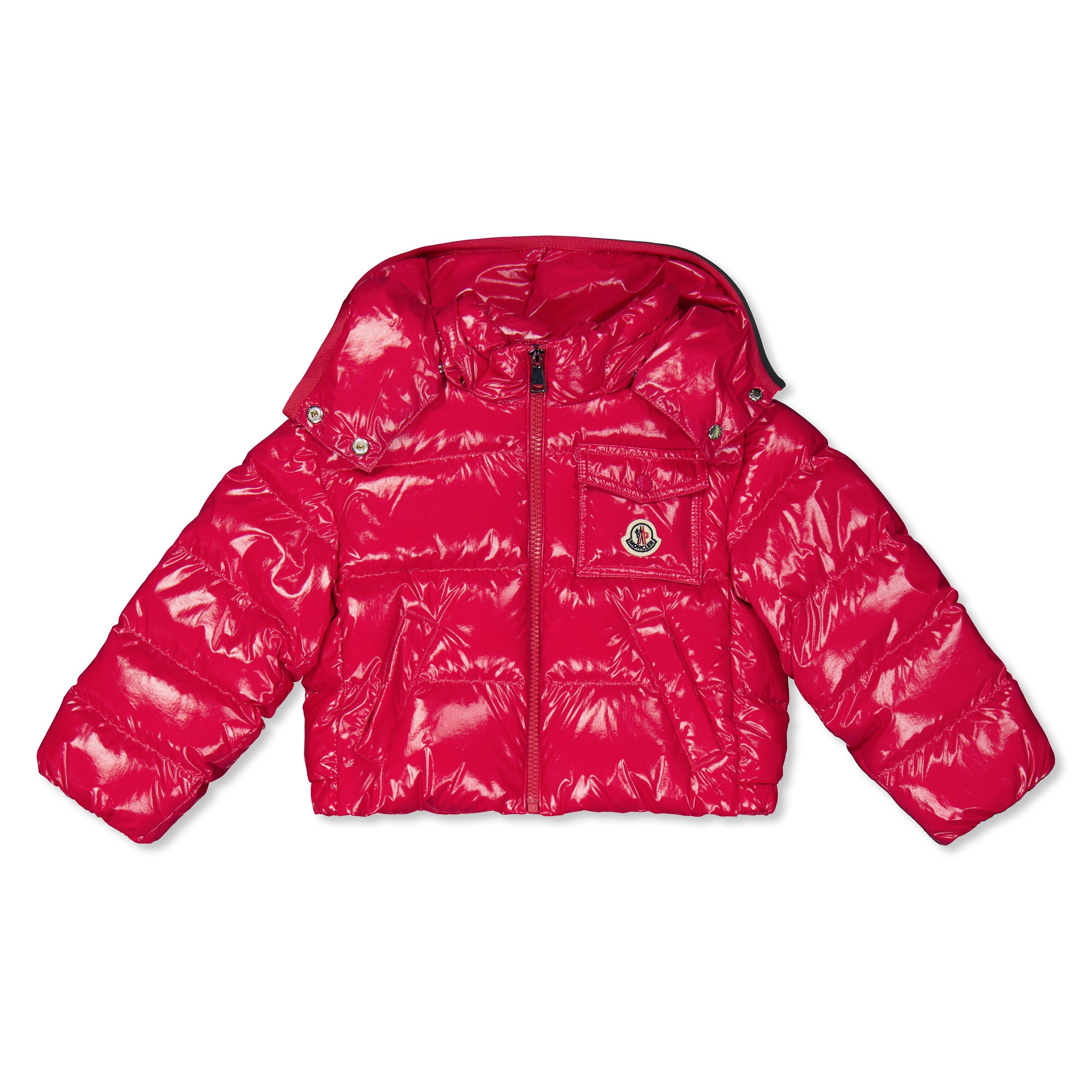 Moncler Kids' Andro Duck Down Detachable Hood Short Puffer Jacket - Cherry 557 - Size 6Y