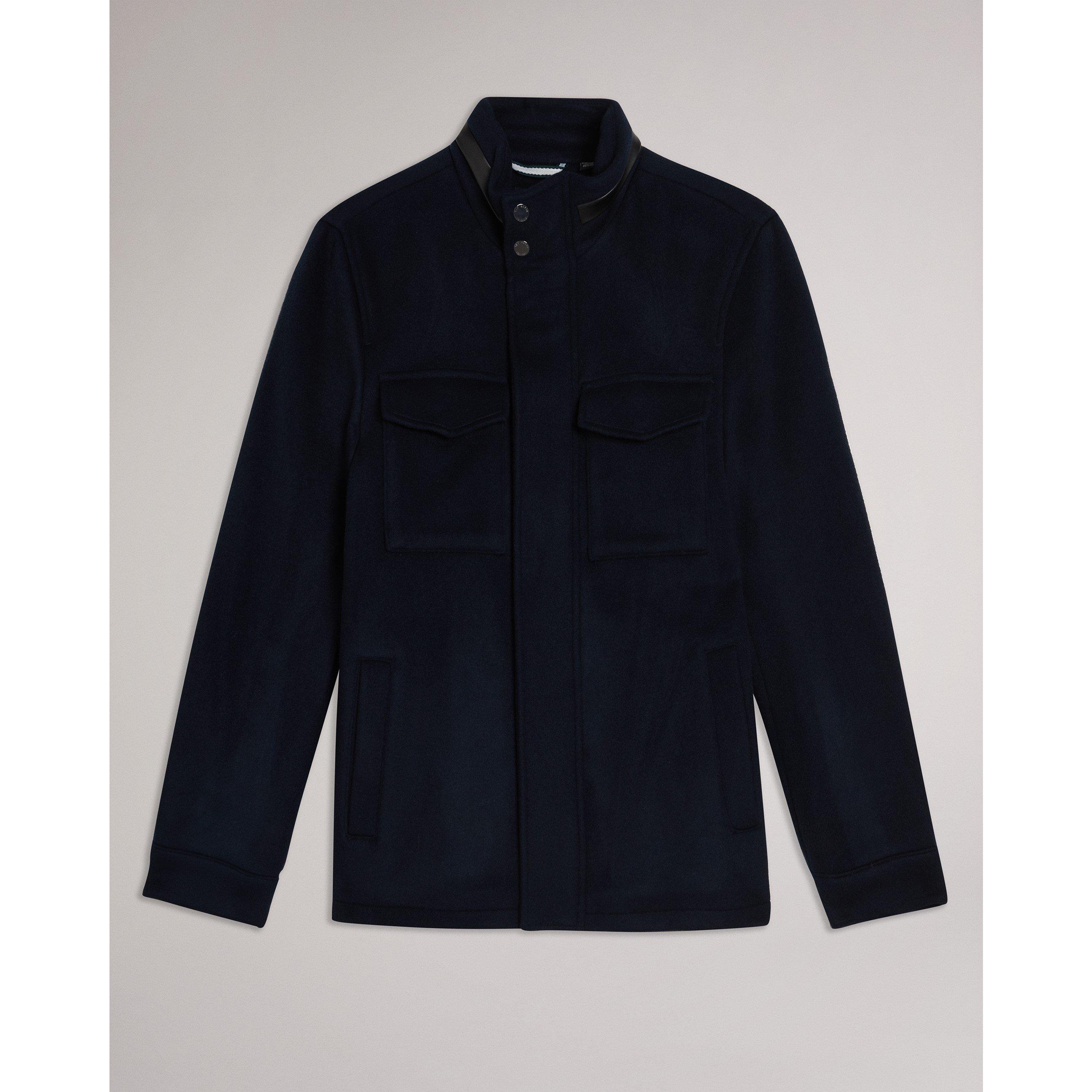 Ted Baker Men's Funnel Neck Overcoat - Navy - XL (5)
