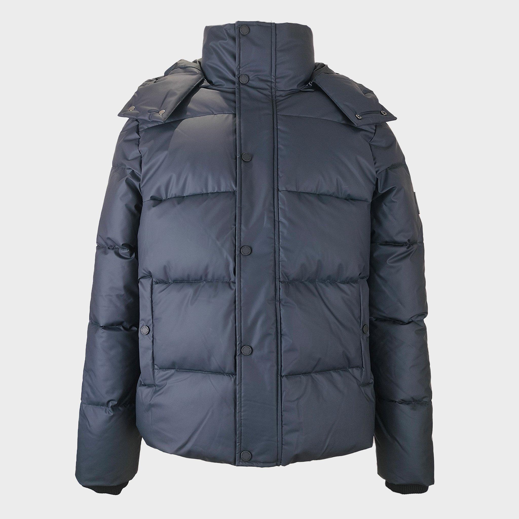 Black - Jack Wills - Men's Appledore Water and Wind Resistant Hooded Short Puffer Jacket - 1