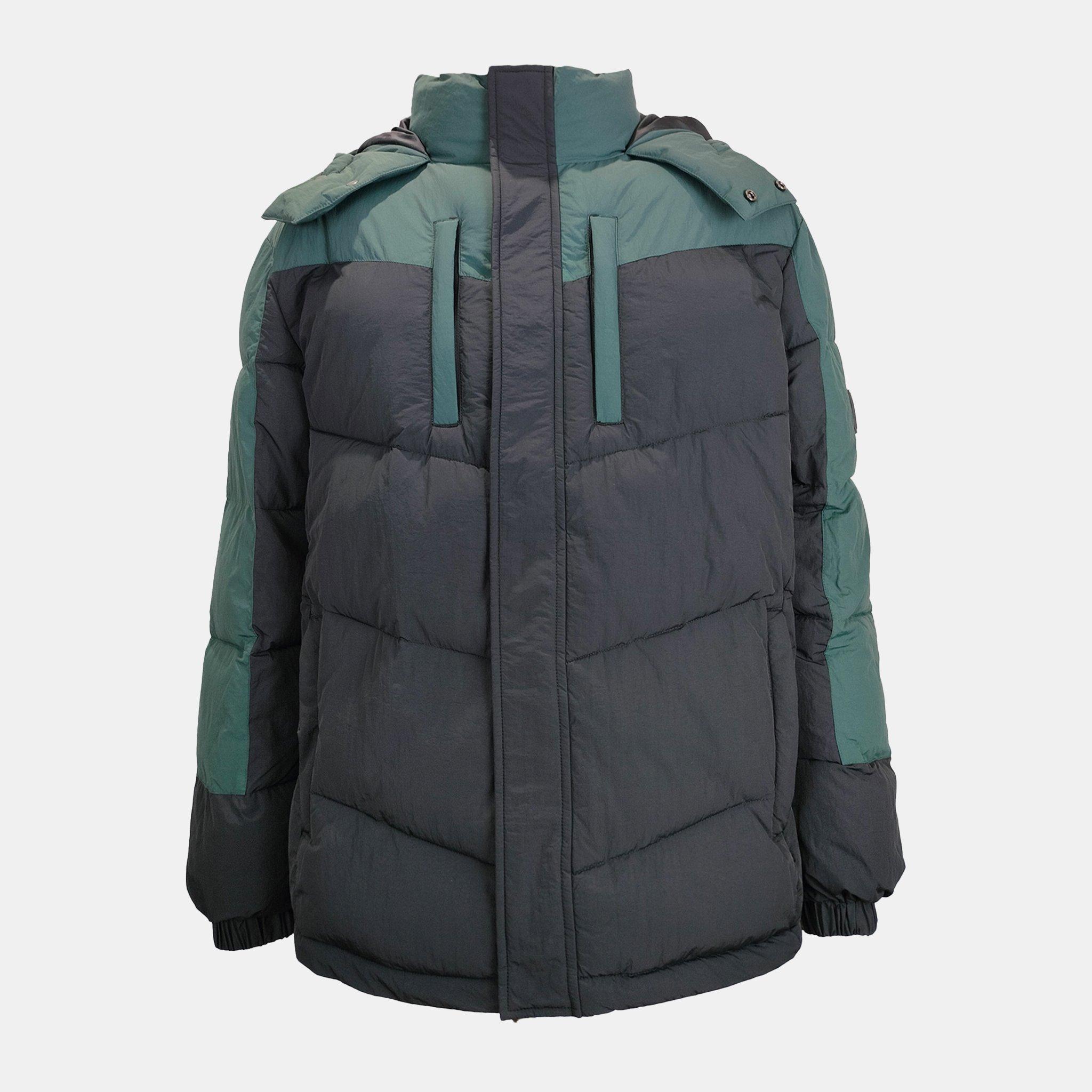 Black/Pine - Jack Wills - Men's Coast Water and Wind Resistant Hooded Short Puffer Jacket - 1