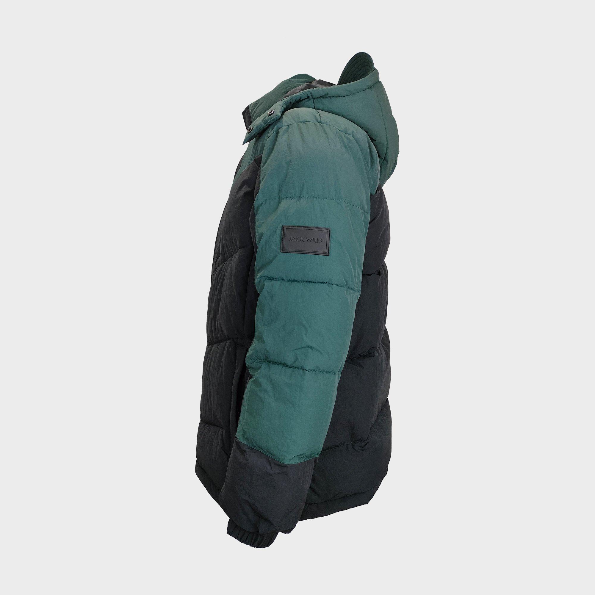 Nero/Pino - Jack Wills - Coast Water and Wind Resistant Hooded Short Puffer Jacket - 3