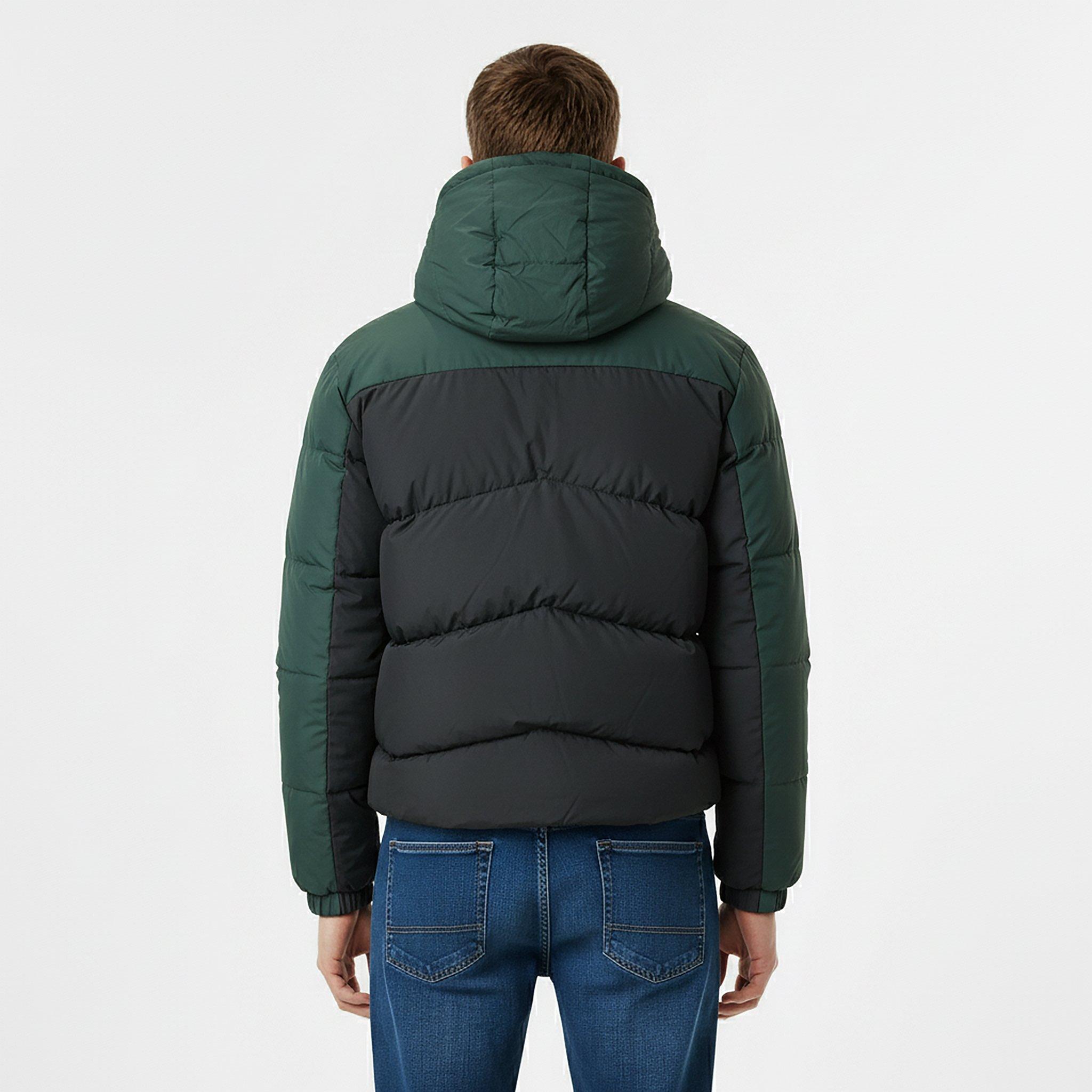 Black/Pine - Jack Wills - Men's Coast Water and Wind Resistant Hooded Short Puffer Jacket - 4