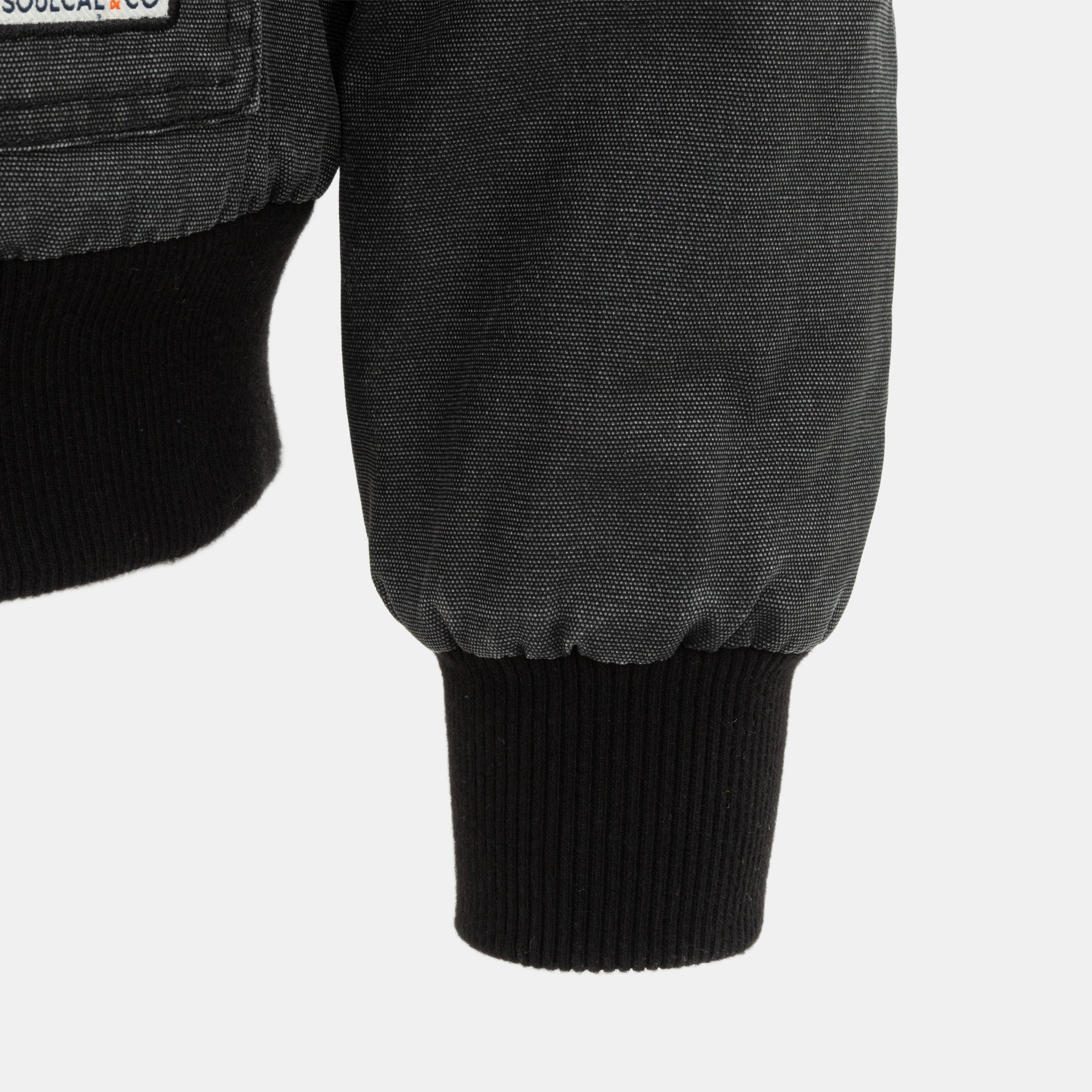 Charcoal - SoulCal - Canvas Long Sleeve Full Zip Bomber Jacket - 6