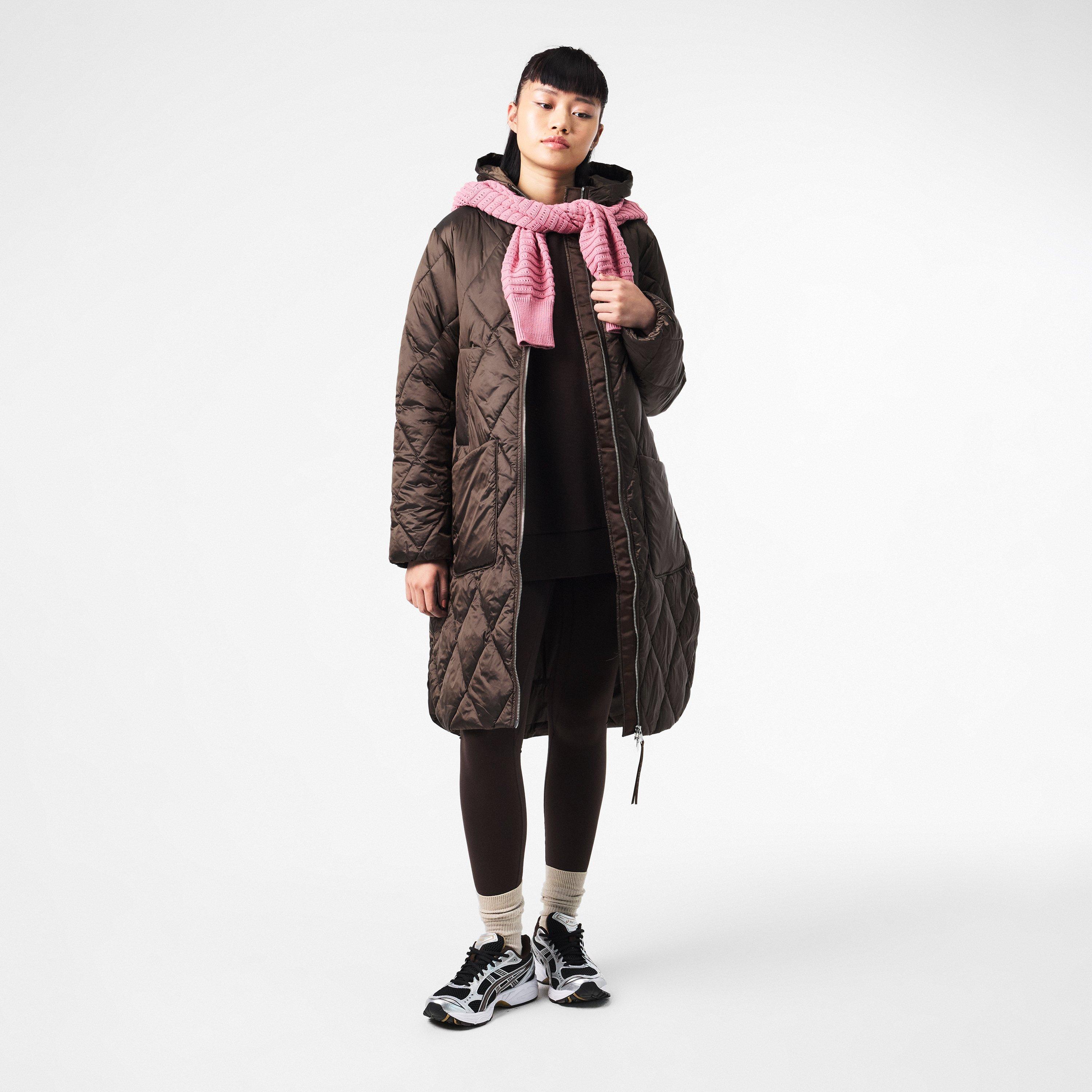 coffee quartz - Varley - Women's Frisco Quilted Knee Length Long Sleeve Down Jacket - 6