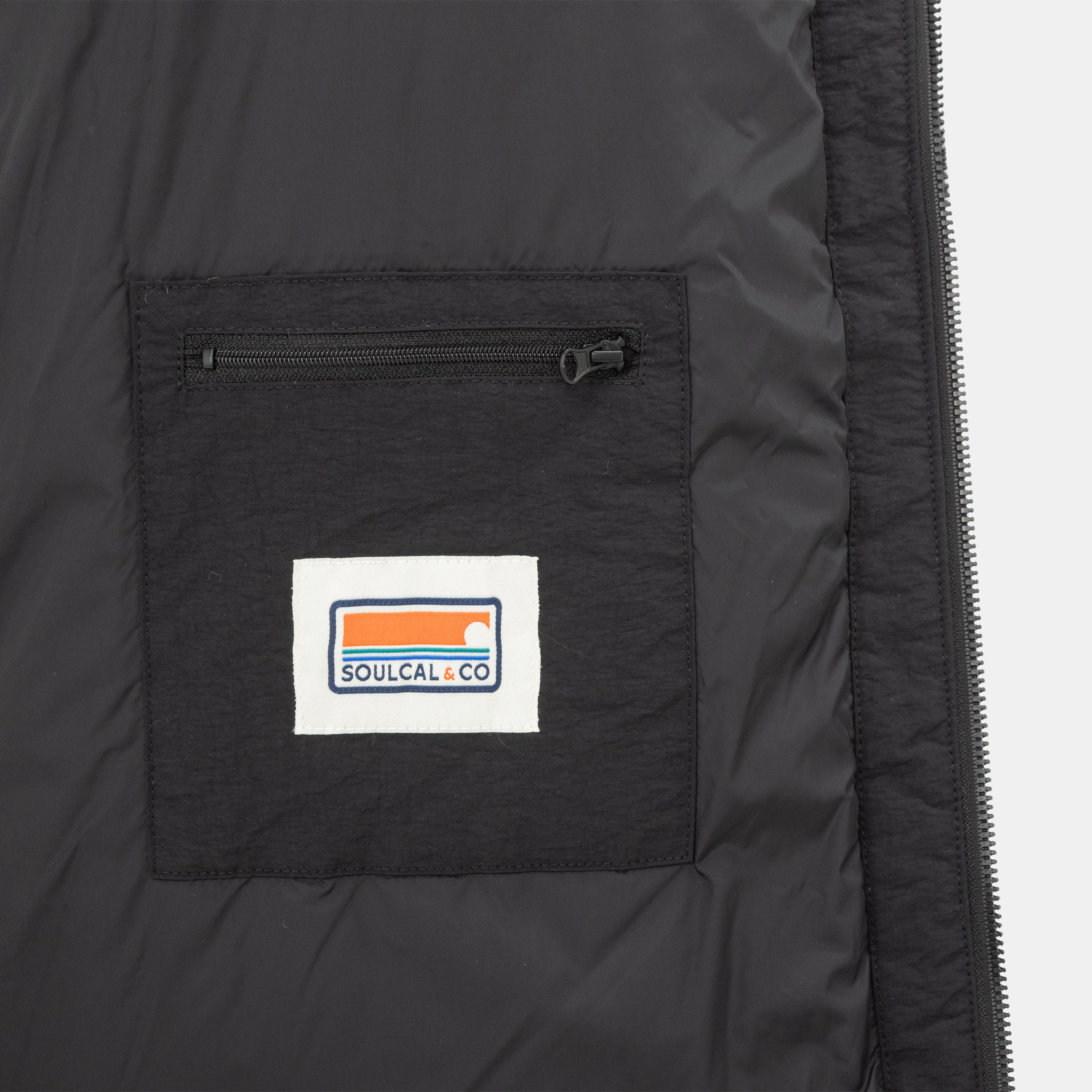 Zwart - SoulCal - Soul Sherpa Hooded Long Sleeve Hybrid Jacket - 8
