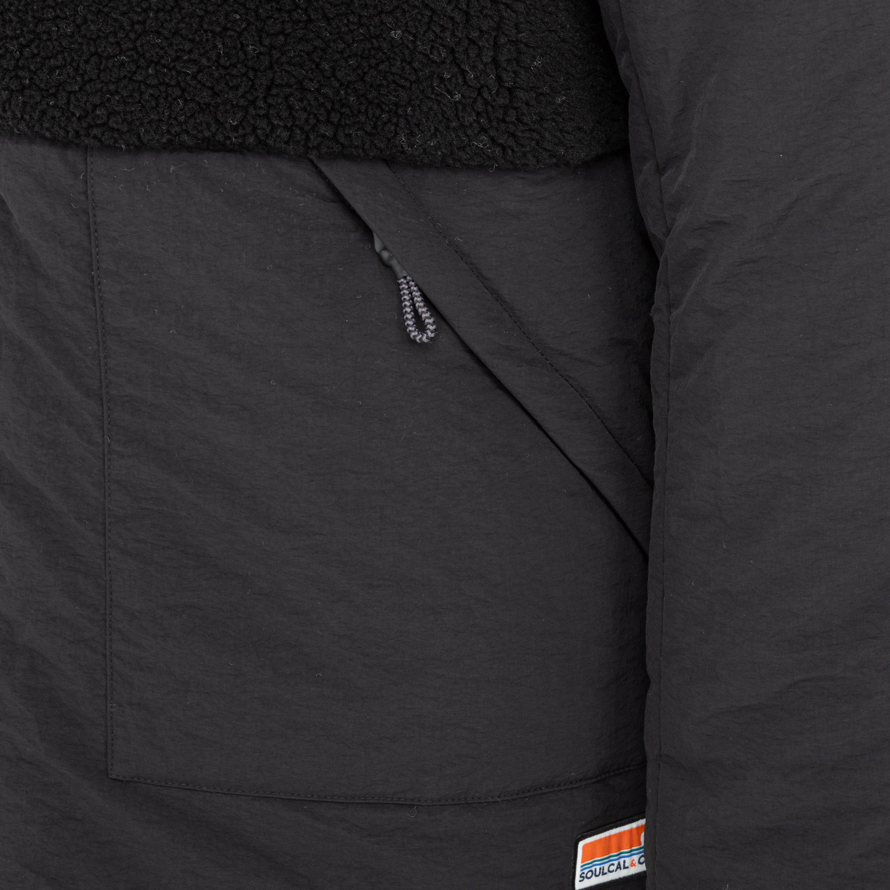 Zwart - SoulCal - Soul Sherpa Hooded Long Sleeve Hybrid Jacket - 4