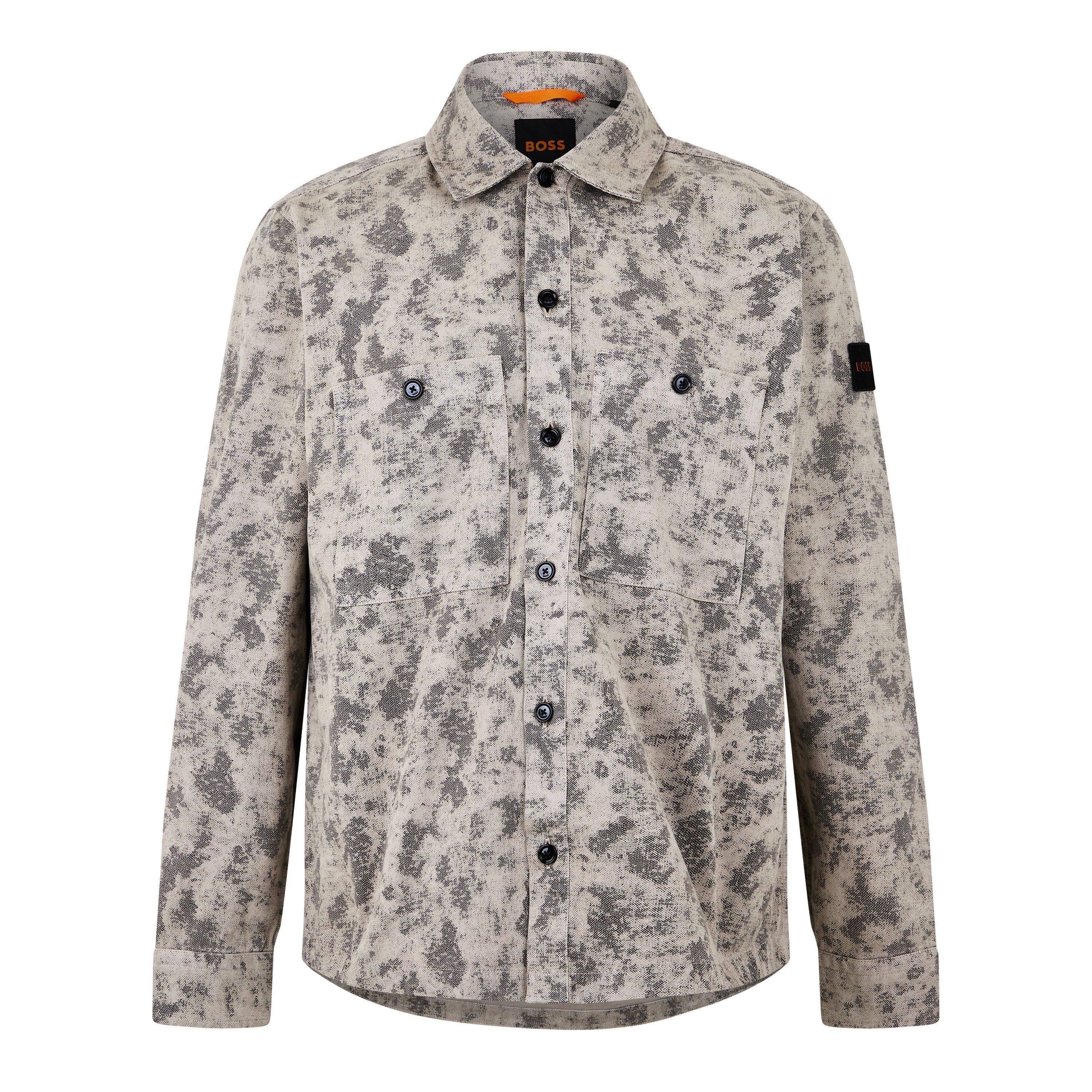 Boss Men's Locky 2 M Orange Camo Overshirt - Light Beige 271 - S