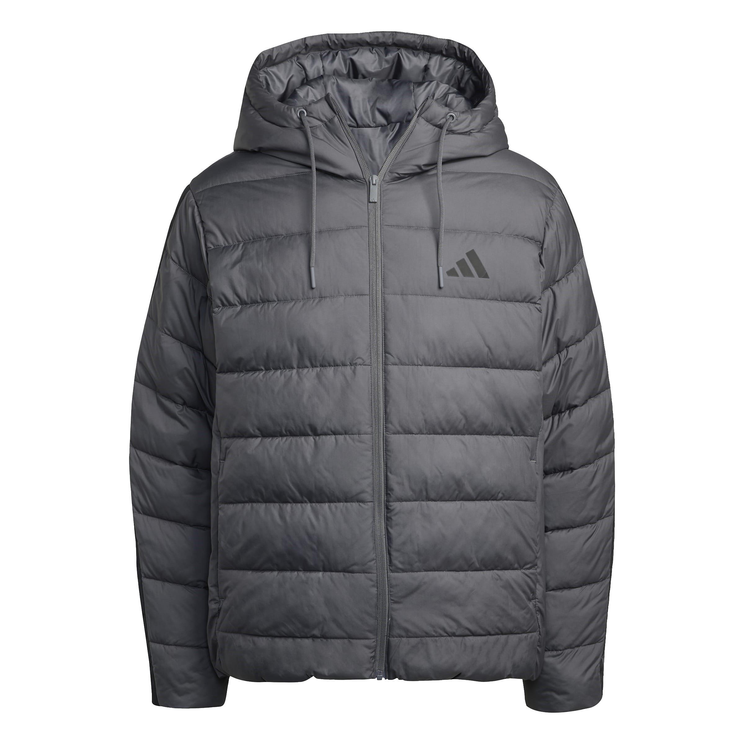 Adidas Men's Essentials Climawarm 3-Stripes Synthetic Down Jackets - Grey/Black - S