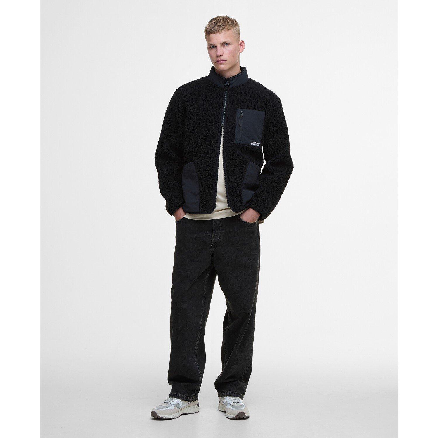 Black BK31 - Barbour International - Men's Adams Oversized Funnel Neck Long Sleeve Teddy Coat - 3