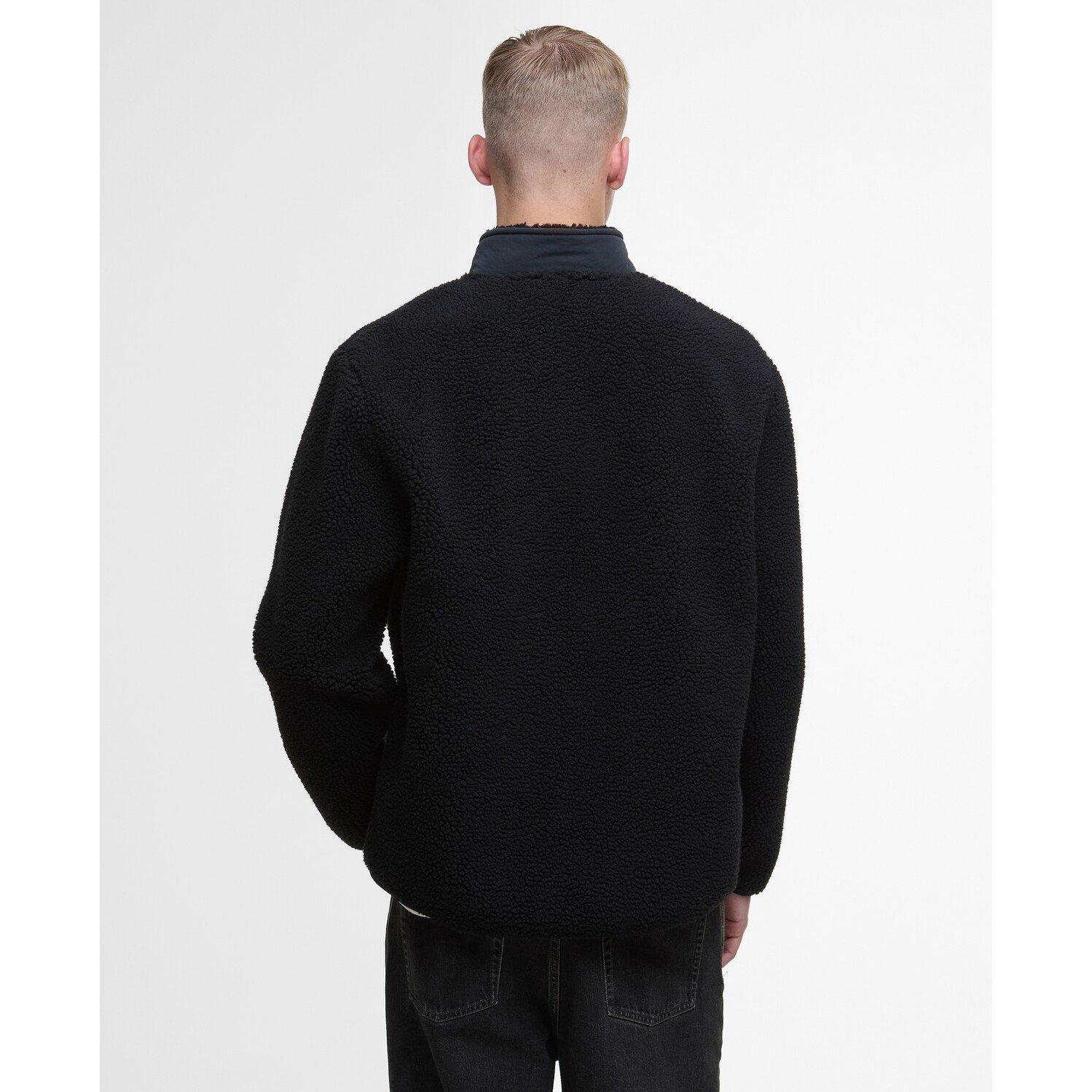 Black BK31 - Barbour International - Men's Adams Oversized Funnel Neck Long Sleeve Teddy Coat - 4