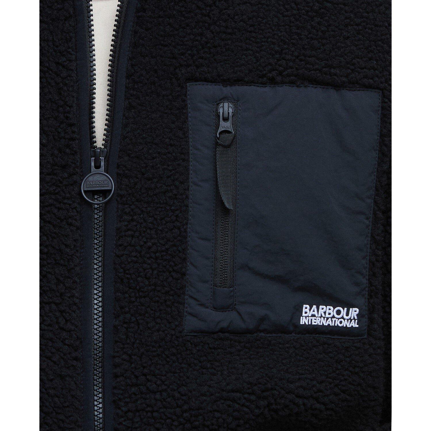 Black BK31 - Barbour International - Men's Adams Oversized Funnel Neck Long Sleeve Teddy Coat - 6