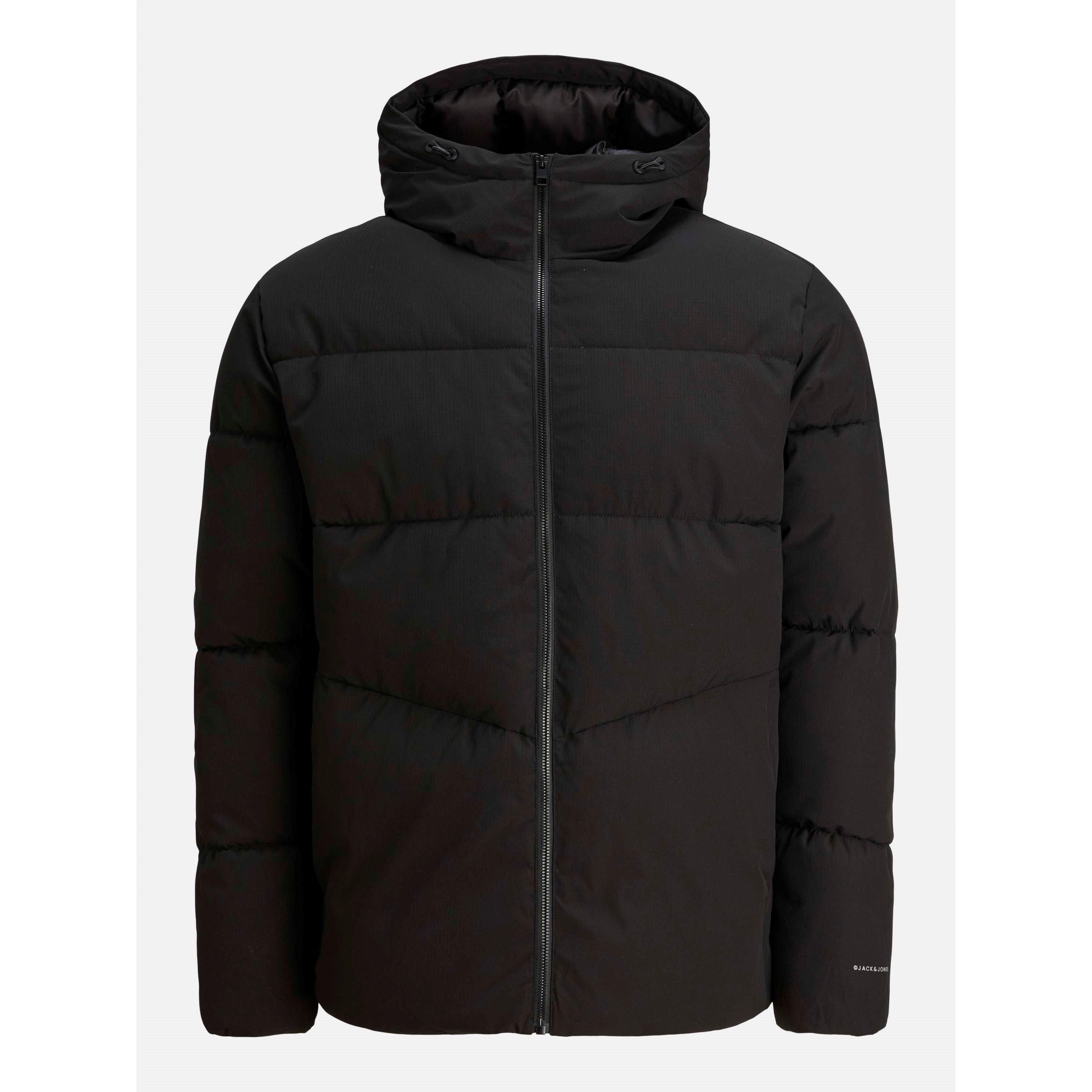 Black - Jack and Jones - Global Jacket Short Puffer Jacket Mens Plus - 1