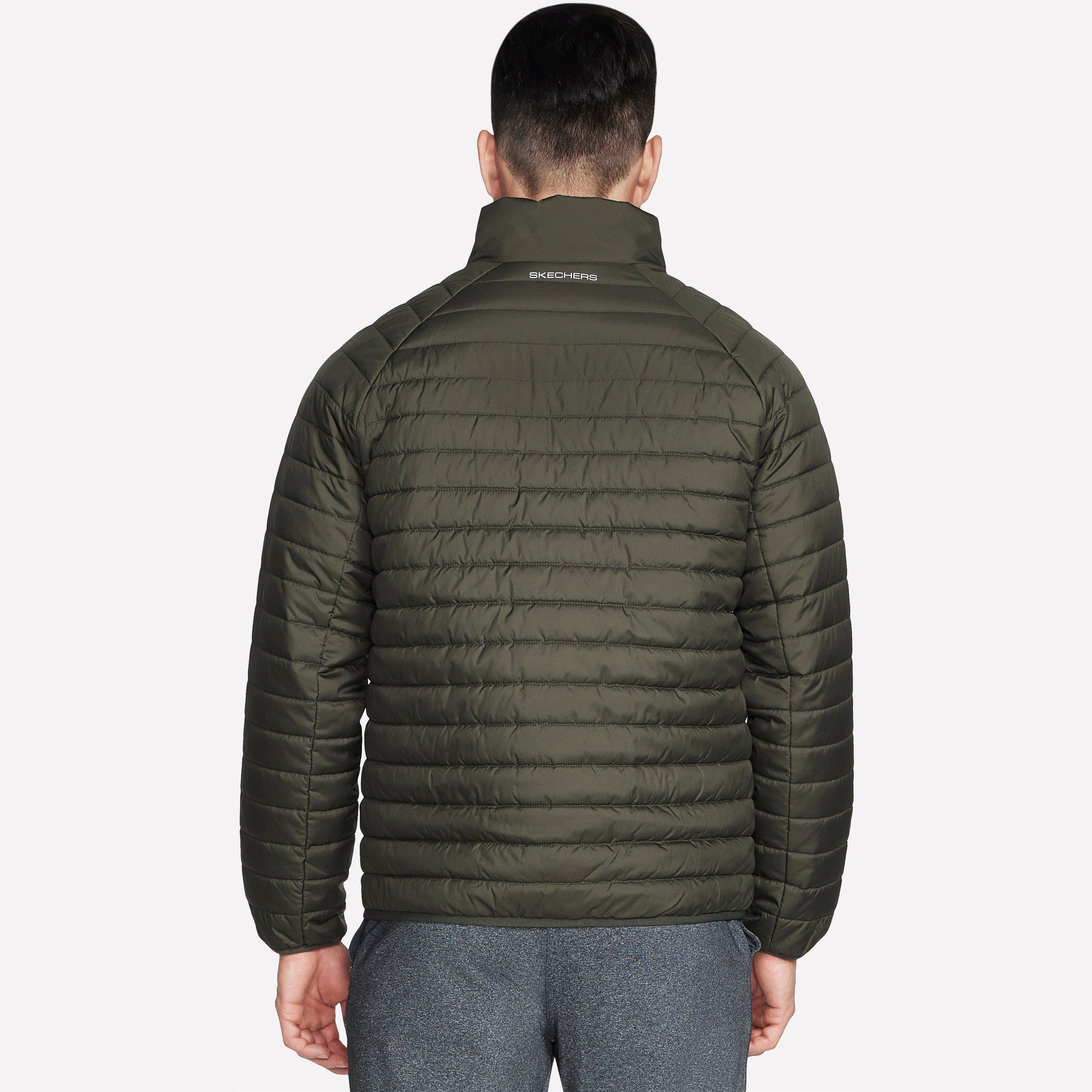 Brown/Olive - Skechers - Men's Goshield Altitude Reversible Water-Resistant Softshell Jacket - 2