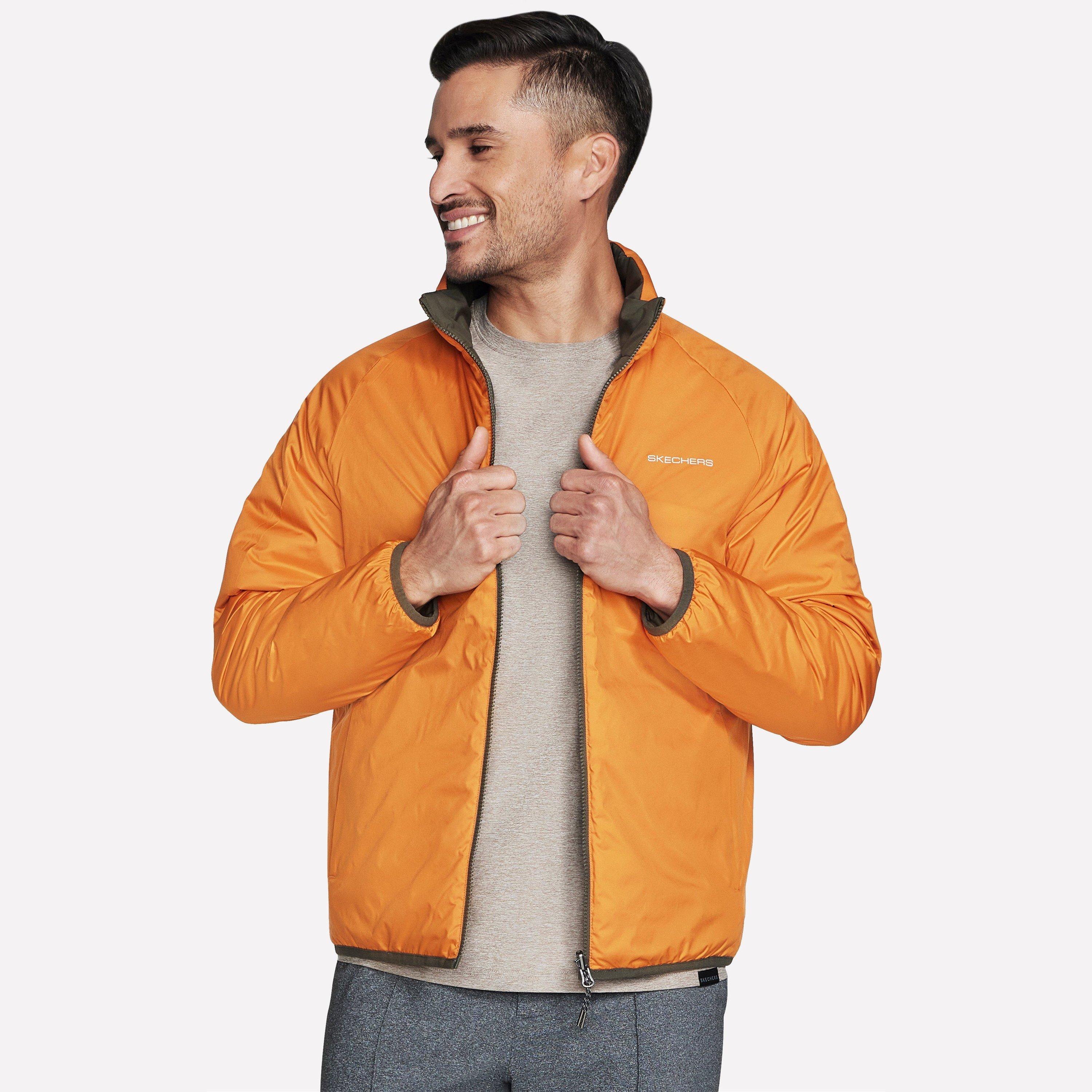 Brown/Olive - Skechers - Men's Goshield Altitude Reversible Water-Resistant Softshell Jacket - 7