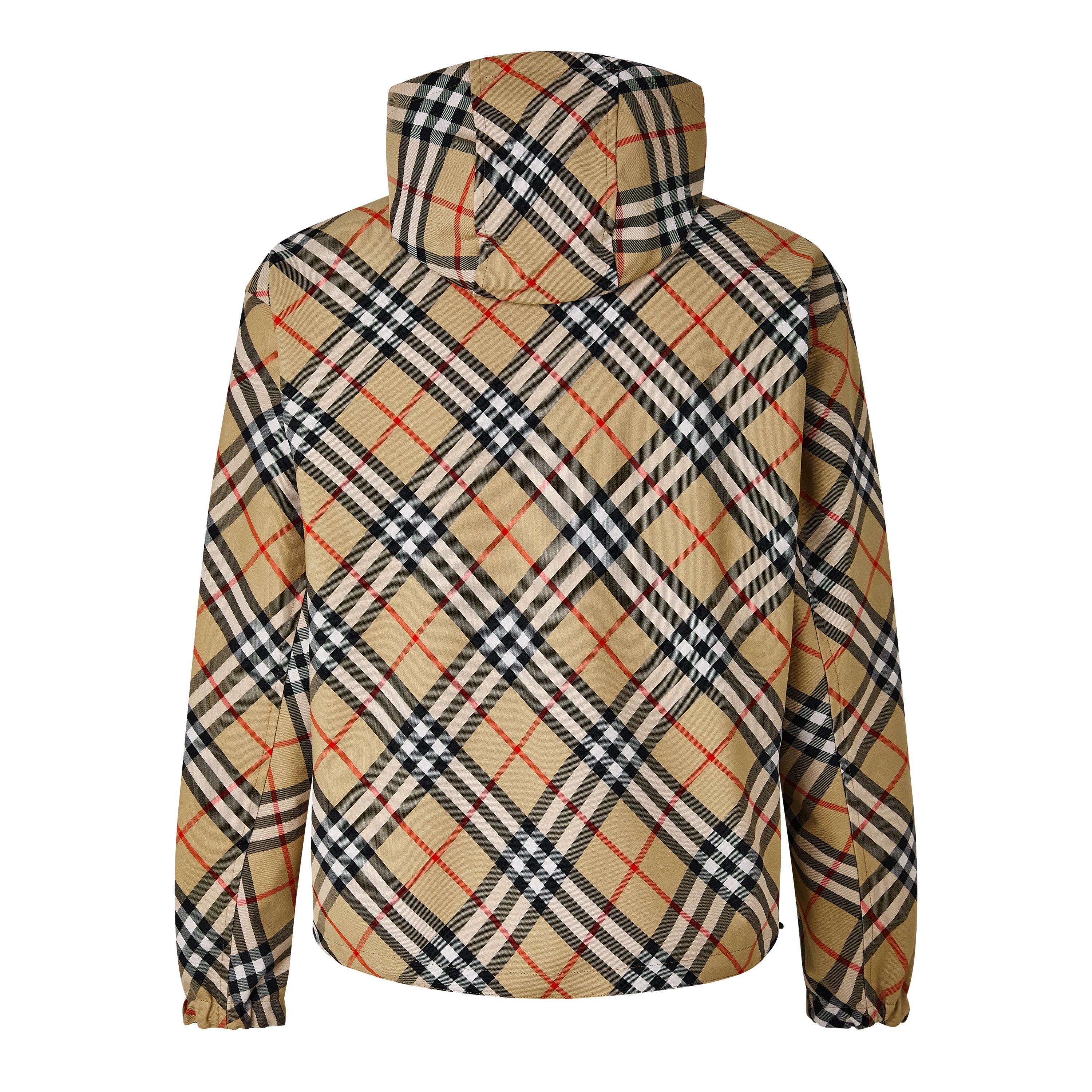 Sand Ip Check - Burberry - Men's Trafford Reversible Check Hooded Long Sleeve Windbreaker - 2