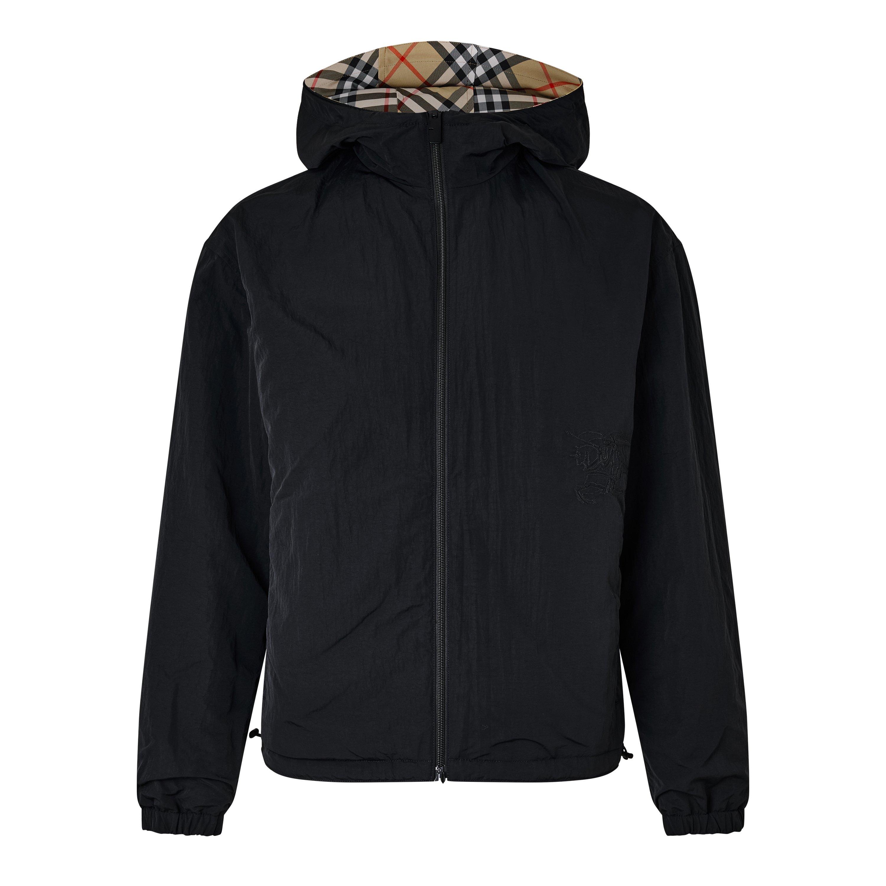 Sand Ip Check - Burberry - Men's Trafford Reversible Check Hooded Long Sleeve Windbreaker - 3