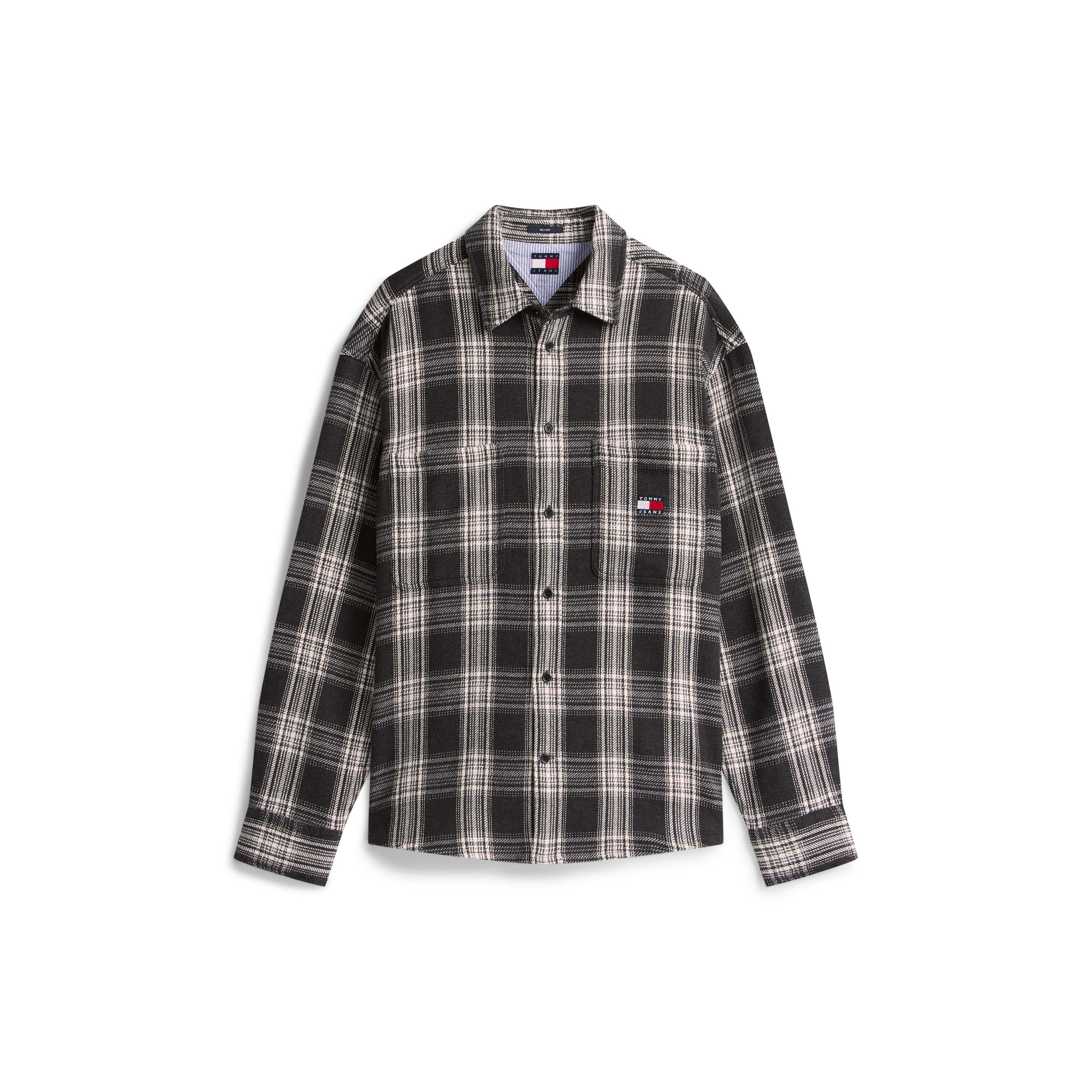 Black/Check - Tommy Jeans - Men's Check Brushed Overshirt - 1