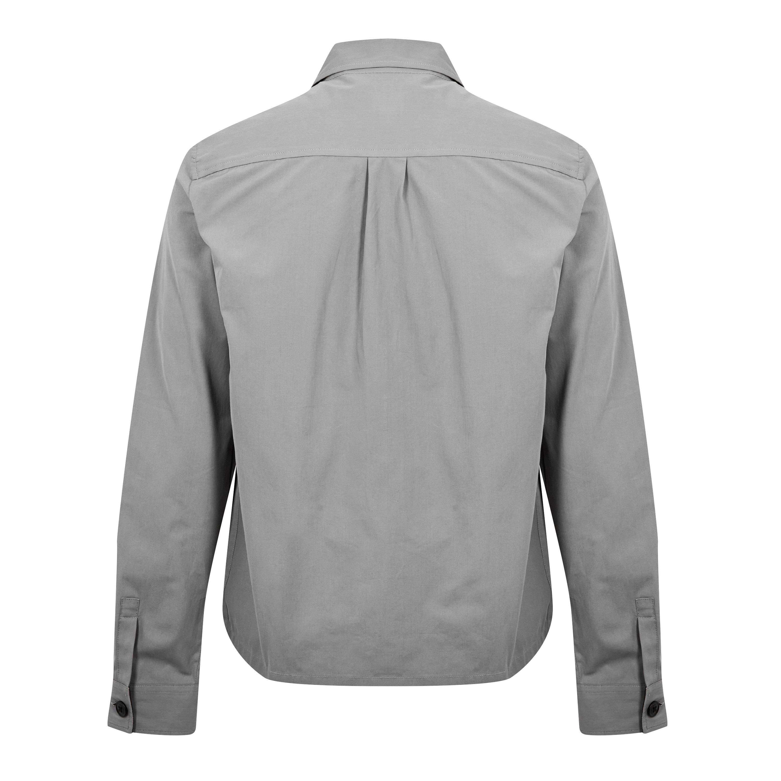 Flat Grey 70 - PS Paul Smith - Men's Cotton Zip Long Sleeve Overshirt - 14