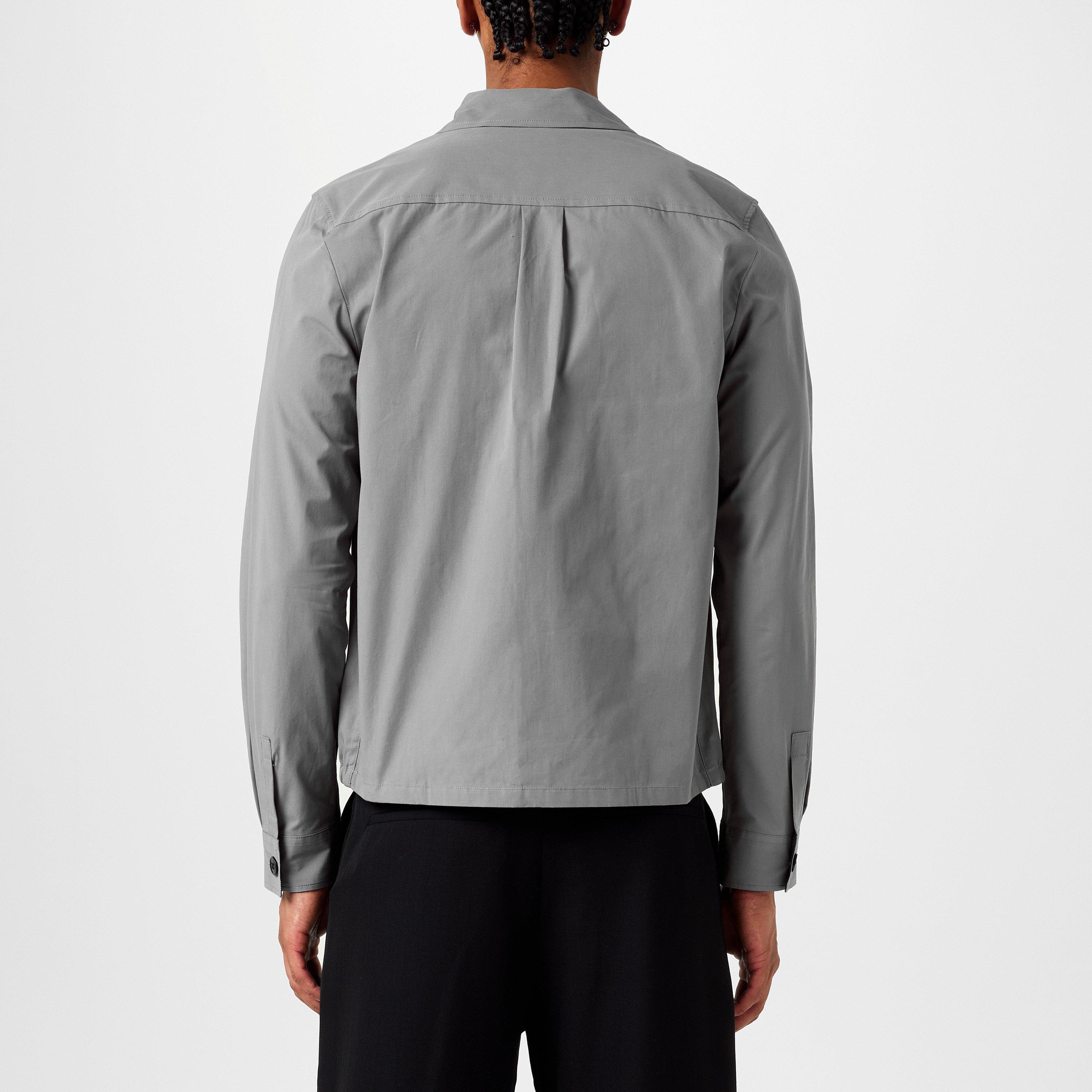 Flat Grey 70 - PS Paul Smith - Men's Cotton Zip Long Sleeve Overshirt - 4