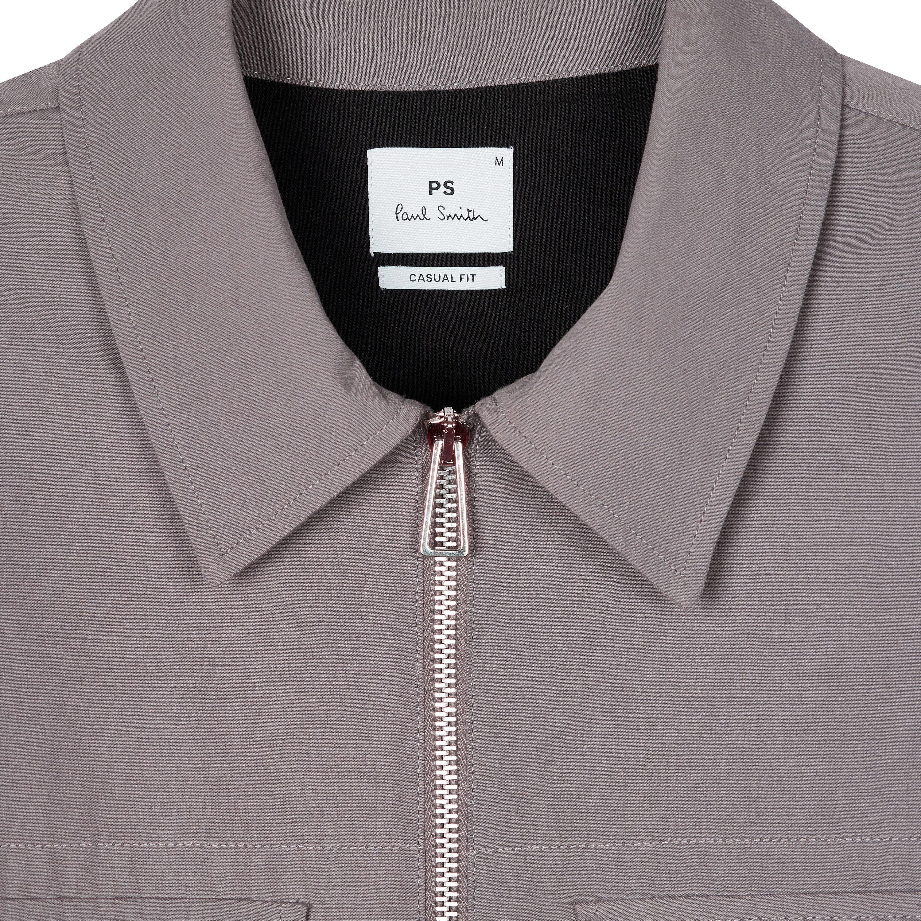 Flat Grey 70 - PS Paul Smith - Men's Cotton Zip Long Sleeve Overshirt - 9