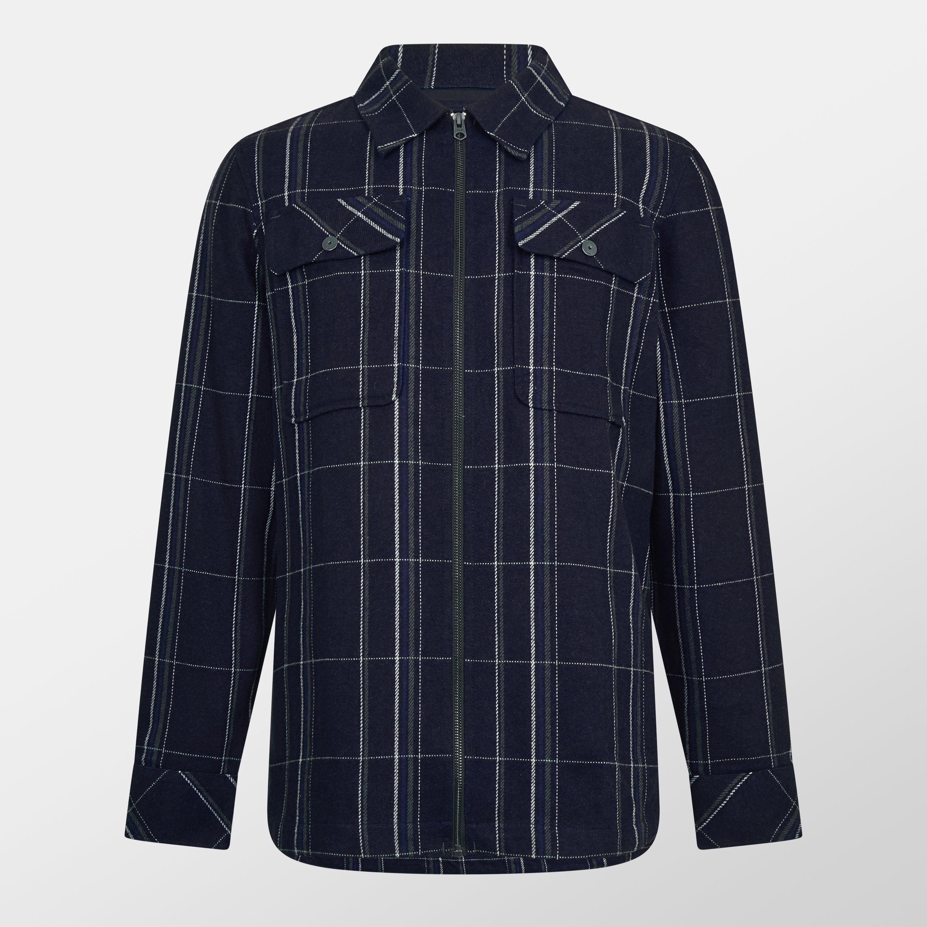 G Star Men's Gpo Zipped Long Sleeve Overshirt - Yoto Check - Medium