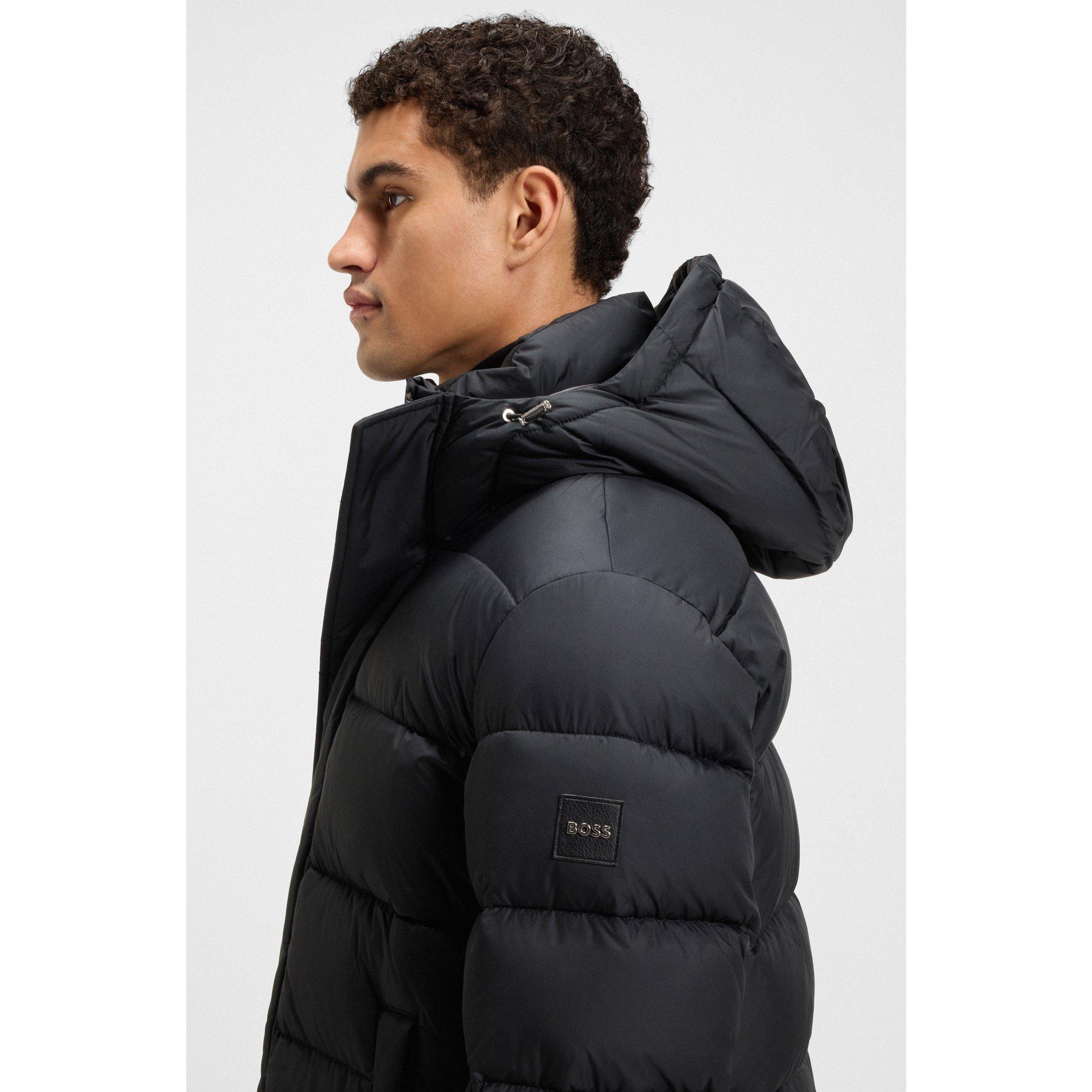 Black 001 - Boss - Men's Cenuto Water Repellent Long Puffer Jacket - 4