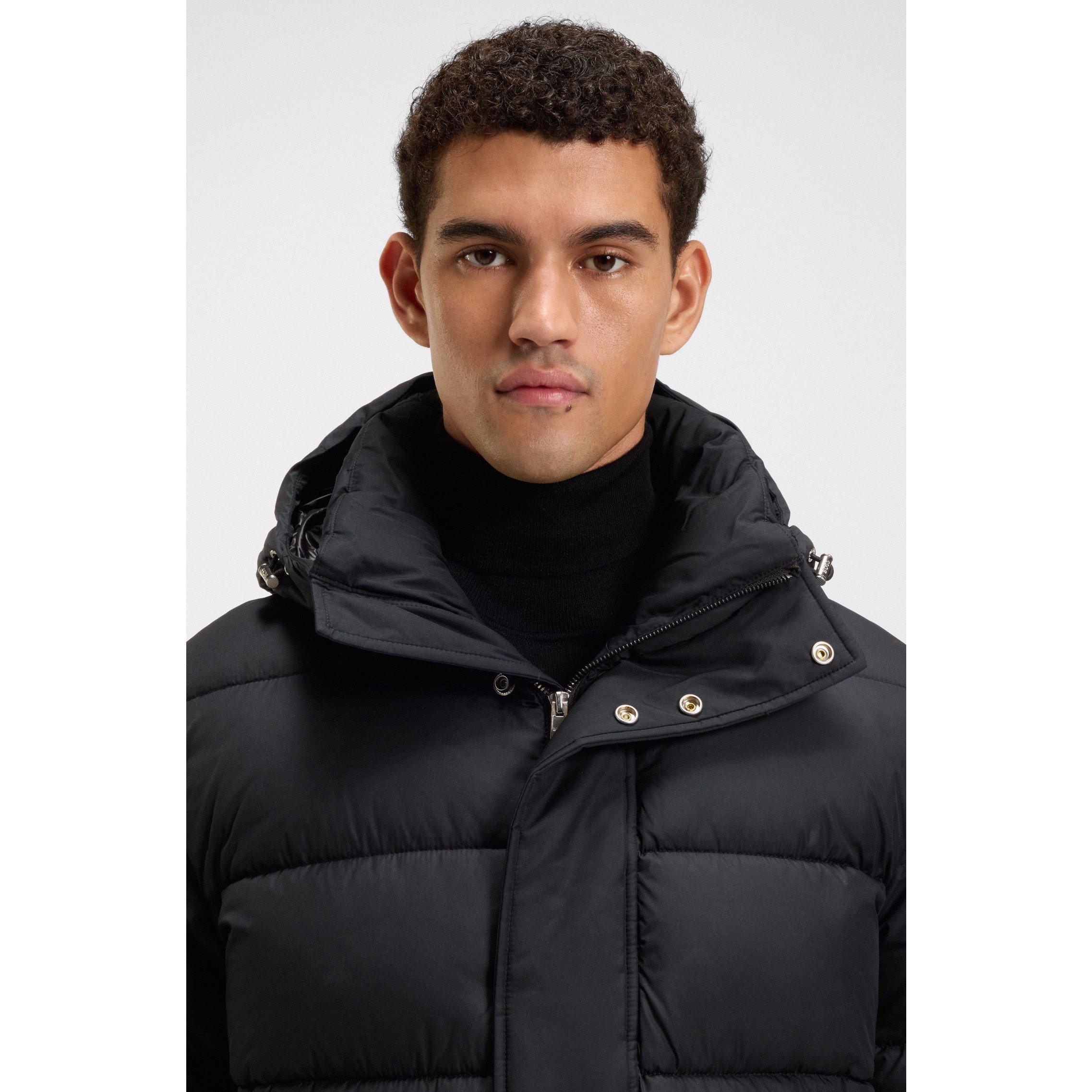 Black 001 - Boss - Men's Cenuto Water Repellent Long Puffer Jacket - 5