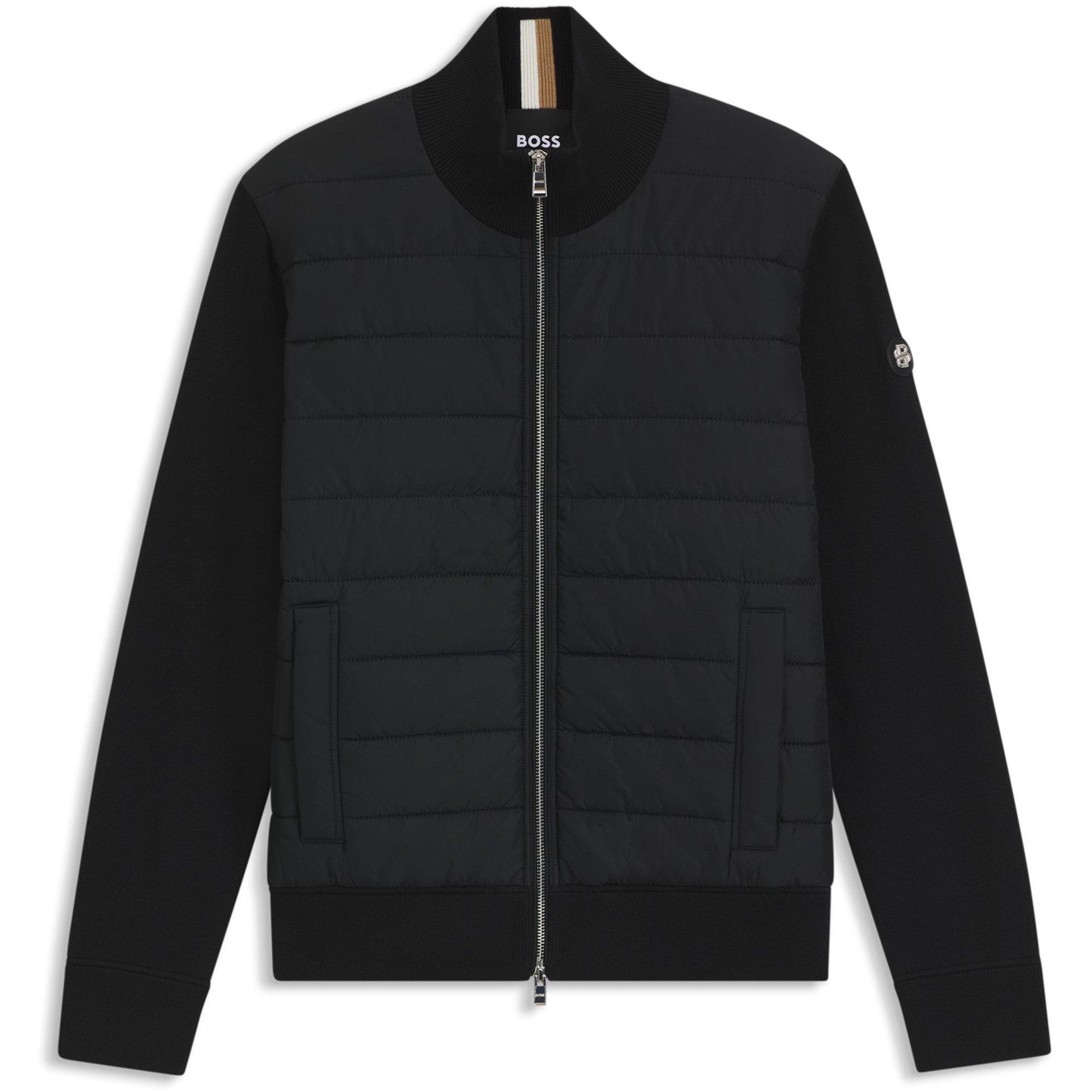 Black 001 - Boss - Men's Black Long Sleeve Hybrid Jacket