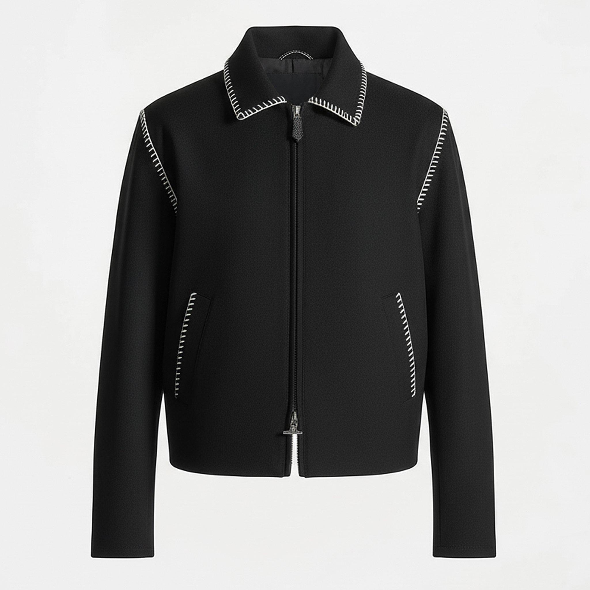 Black - Maniere De Voir - Alex Whipstitch Twill Boxy Jacket - 1