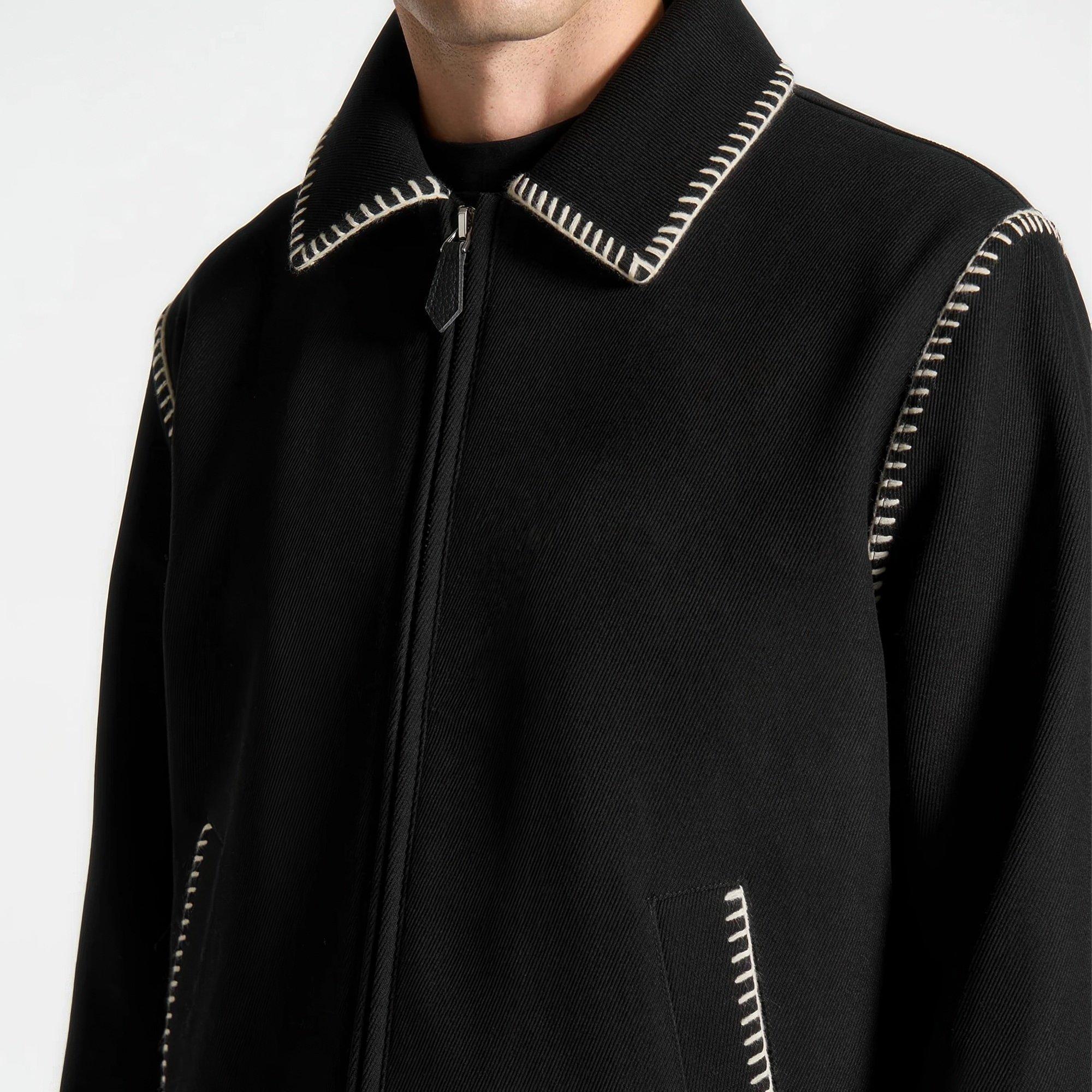 Black - Maniere De Voir - Alex Whipstitch Twill Boxy Jacket - 5