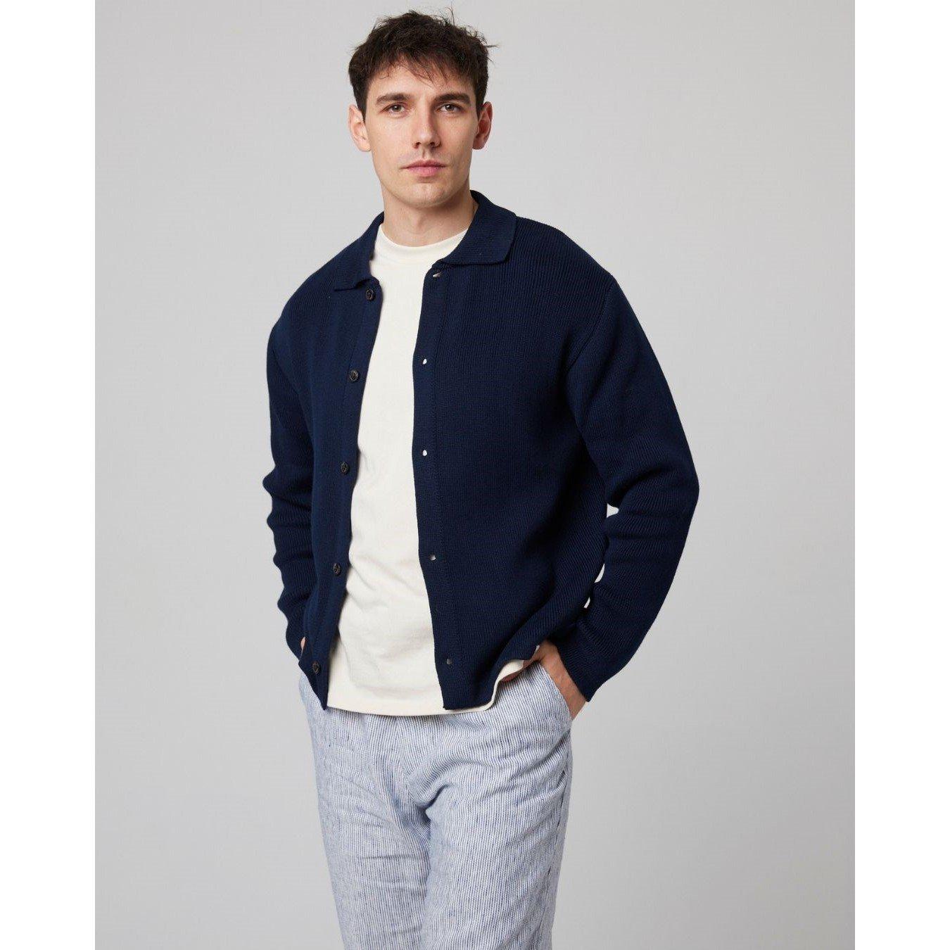 Navy - Peregrine - Perigri River Knitted Shacket - 2