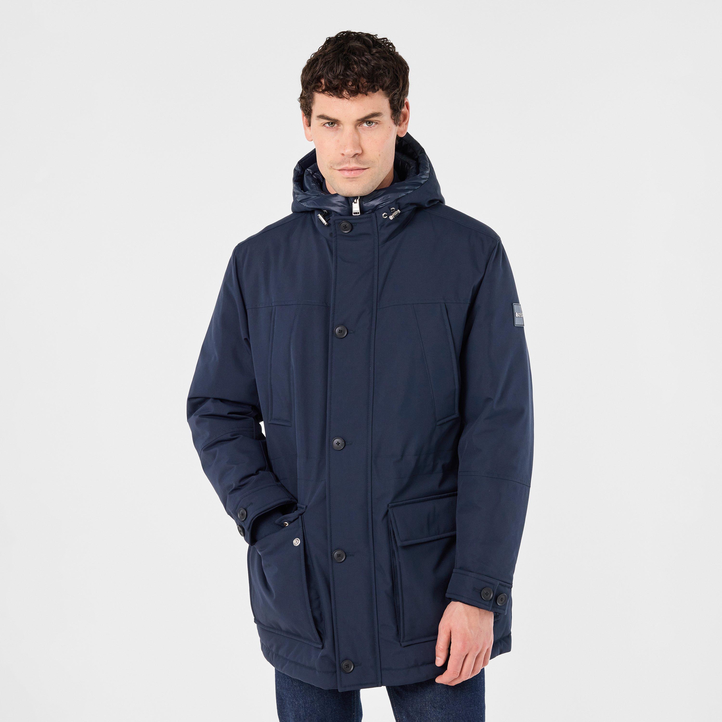 Dark Blue 404 - Boss - Men's H-Detoni Hooded Long Sleeve Button Parka - 3