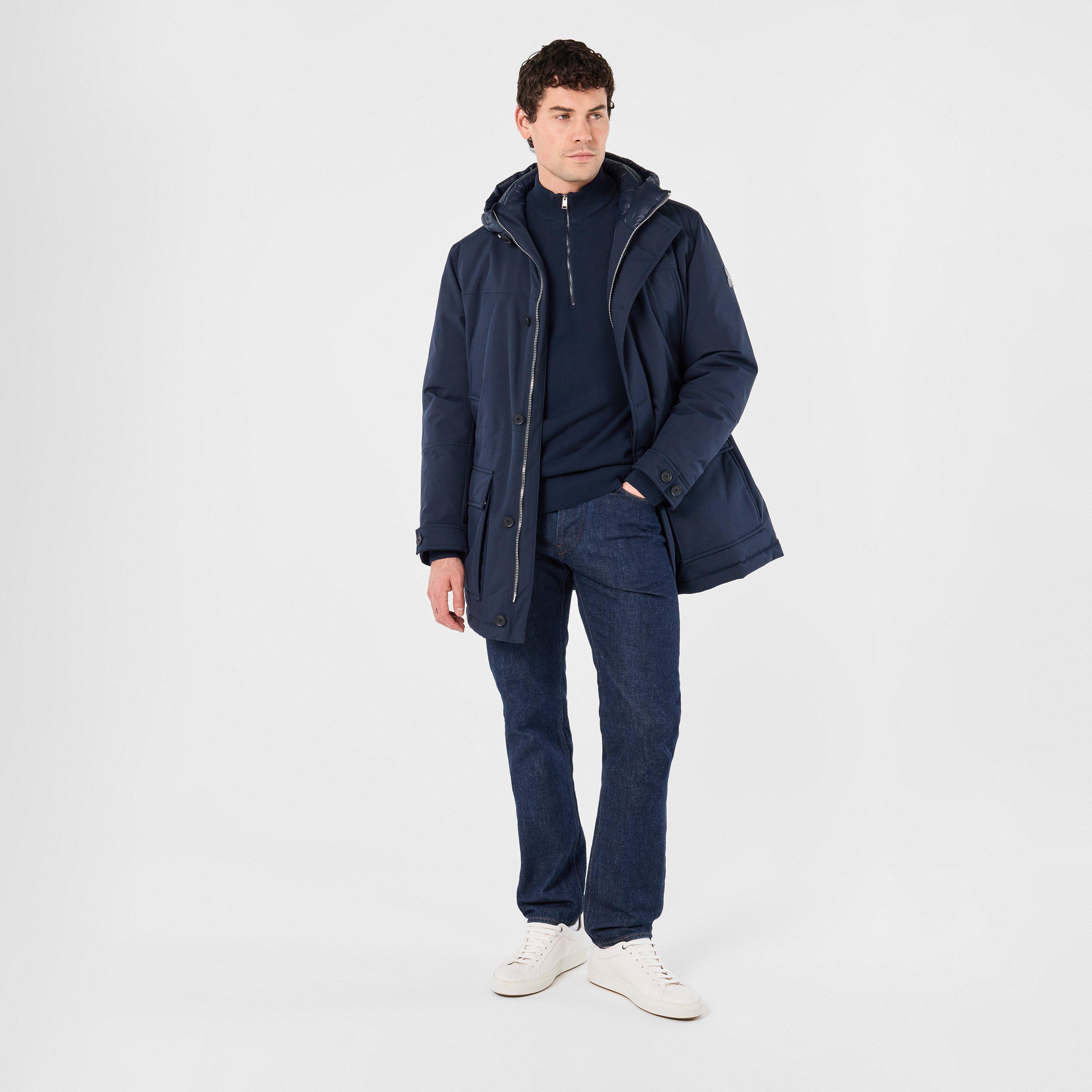 Dark Blue 404 - Boss - Men's H-Detoni Hooded Long Sleeve Button Parka - 6