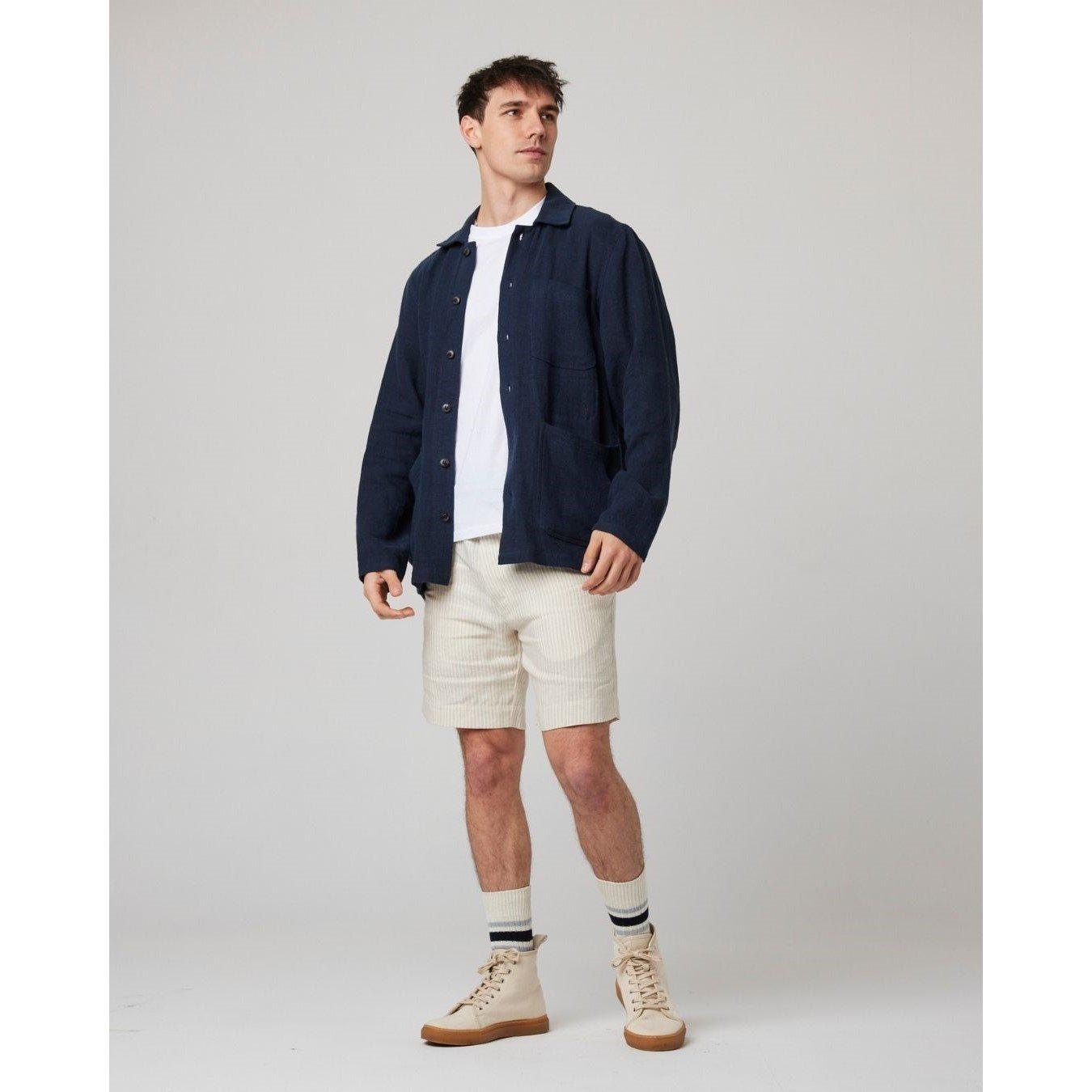 Navy - Peregrine - Perigri Windsor Linen Shacket - 5