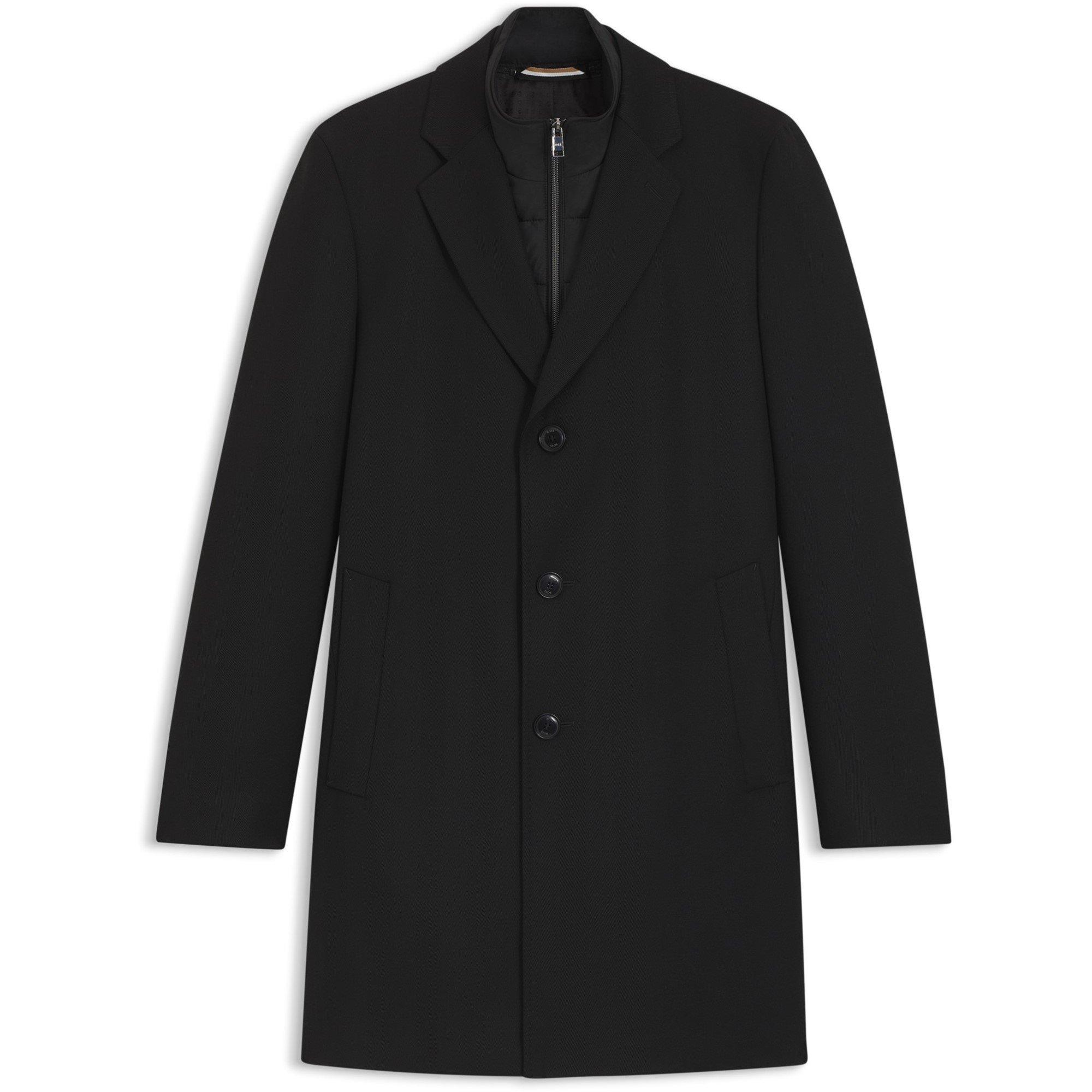 Black 001 - Boss - Men's BOSS Hybrid Black Long Sleeve Overcoat