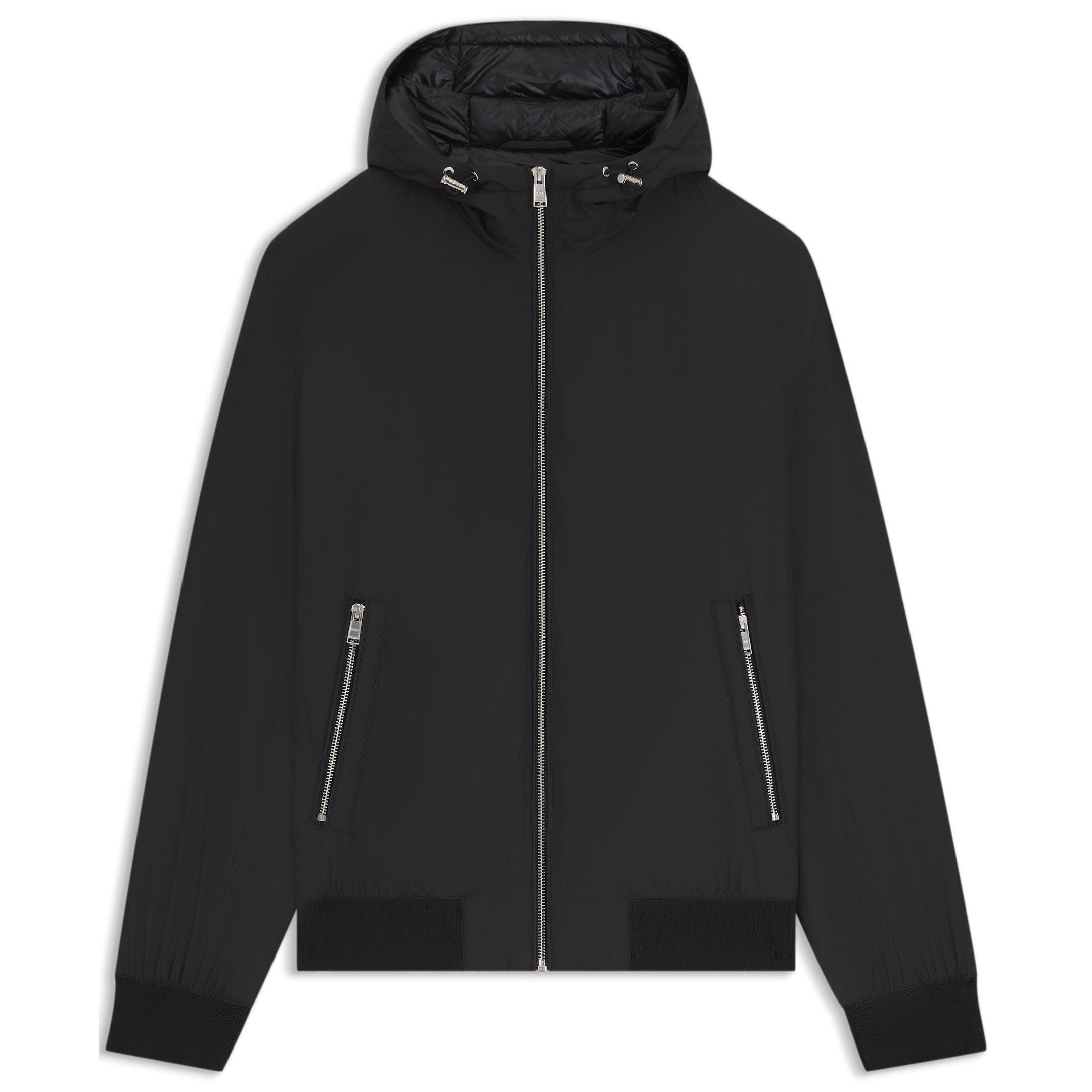 Boss Men's Hooded Full Zip Hybrid Jacket - Black 001 - Medium